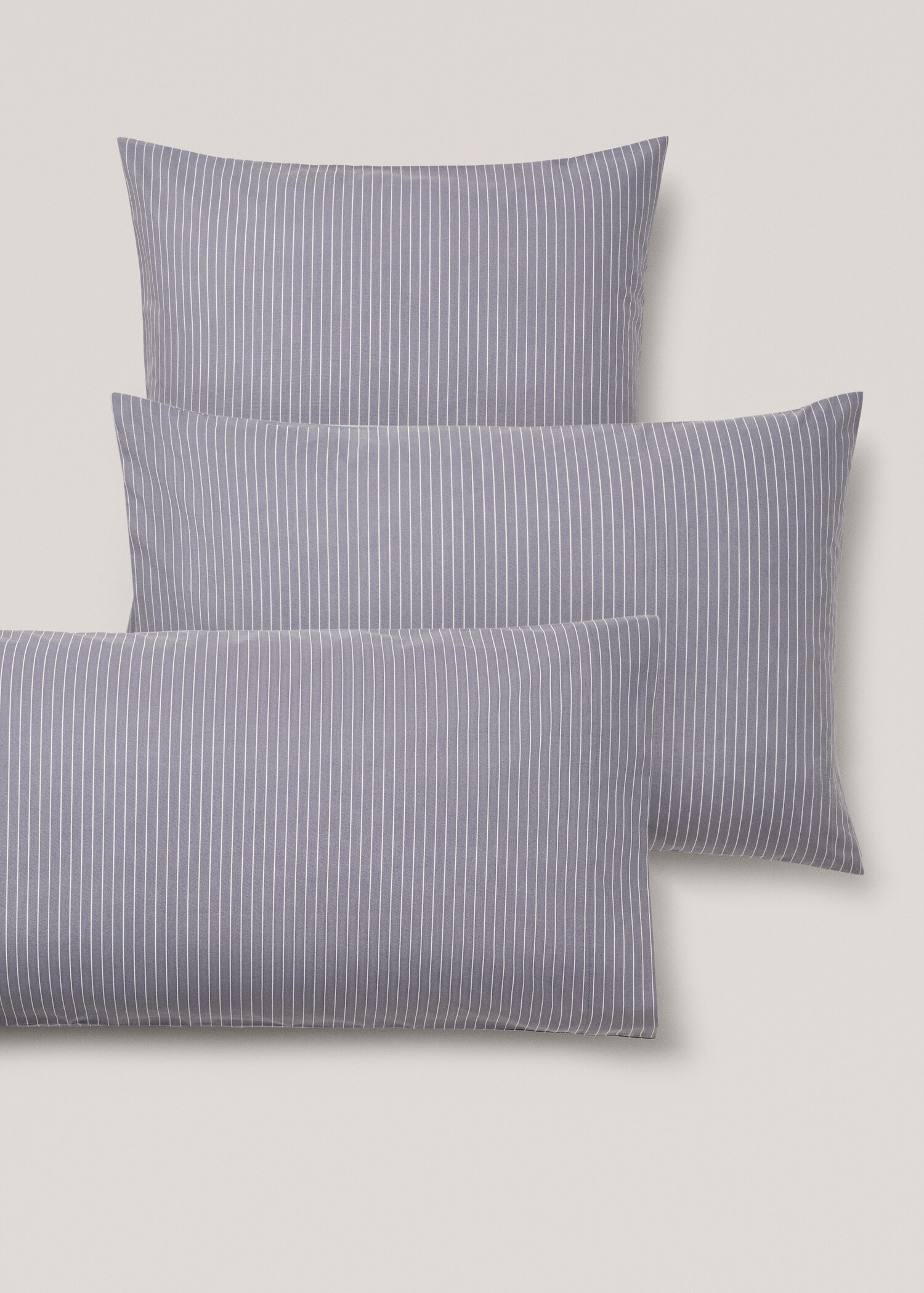 Cotton percale striped pillowcase, 60x60cm - Details of the article 4