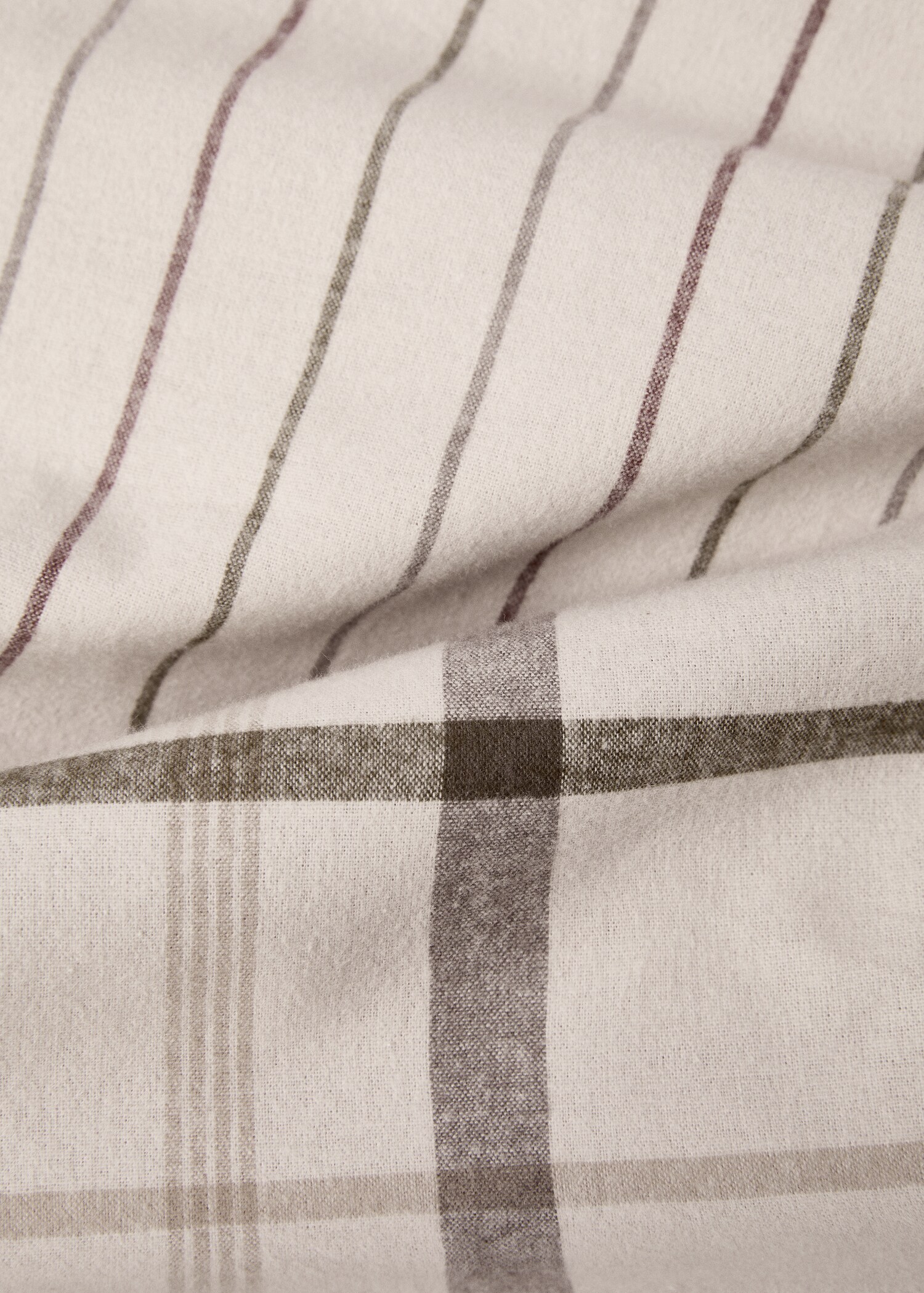 Wendbarer Flanell-Bettbezug mit Karomuster für 150 cm Bett - Detail des Artikels 3