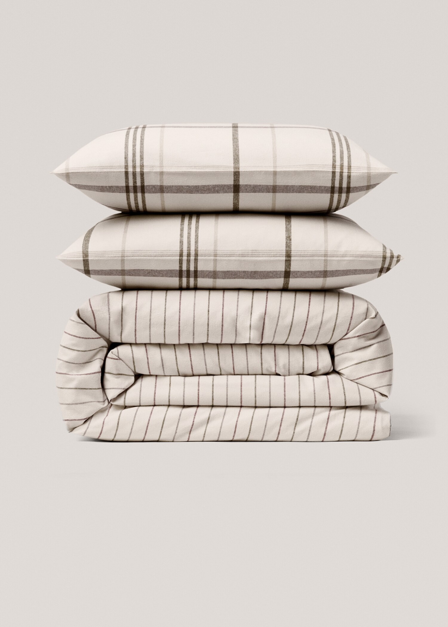 Wendbarer Flanell-Bettbezug mit Karomuster für 150 cm Bett - Detail des Artikels 4