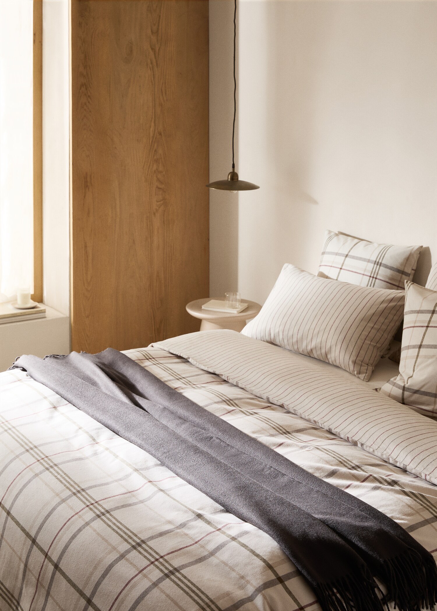 Wendbarer Flanell-Bettbezug mit Karomuster für 150 cm Bett - Detail des Artikels 7