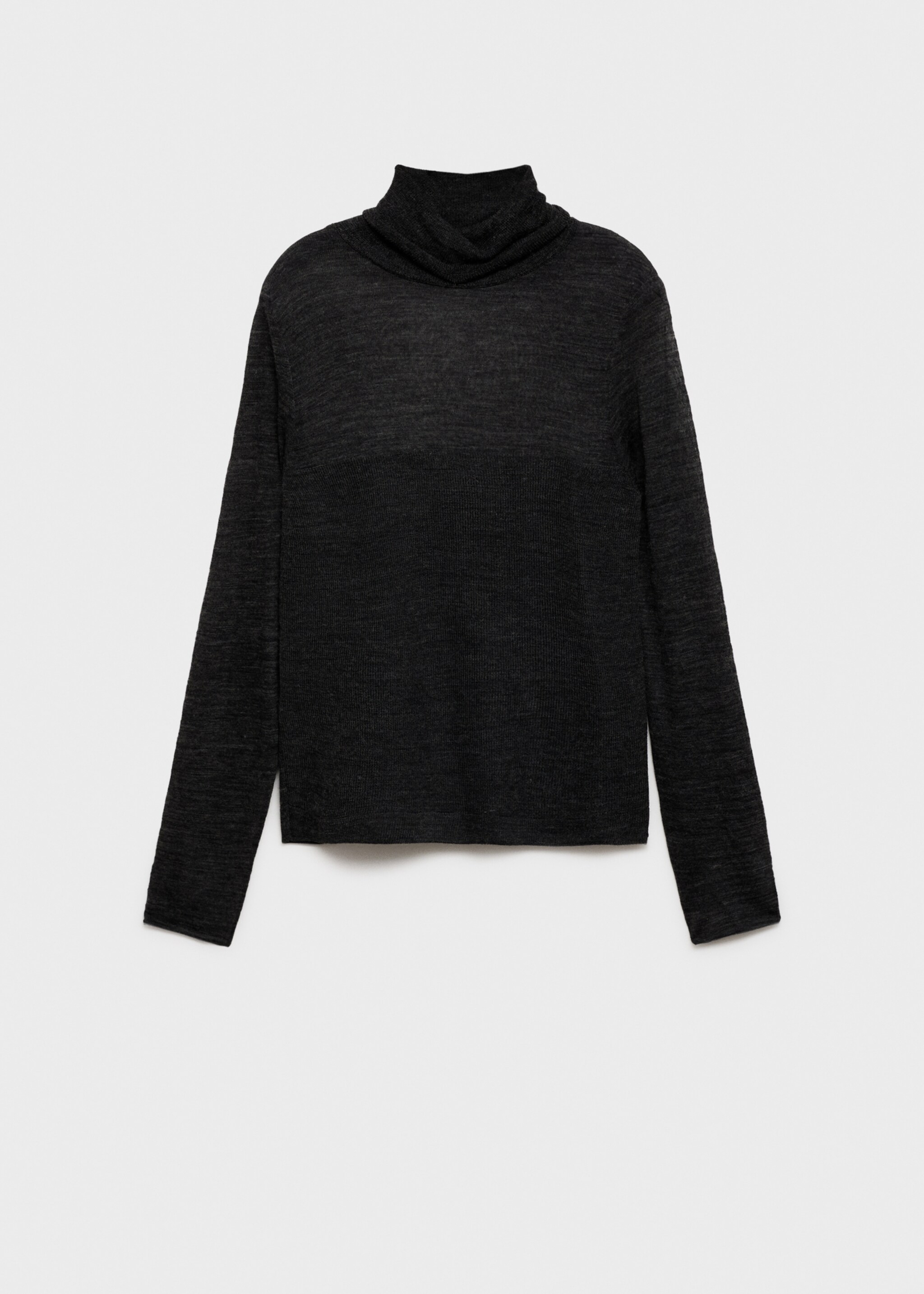 Semi-transparent turtleneck sweater - Article without model, Dark Heather Grey. Ref: 77007676-00.