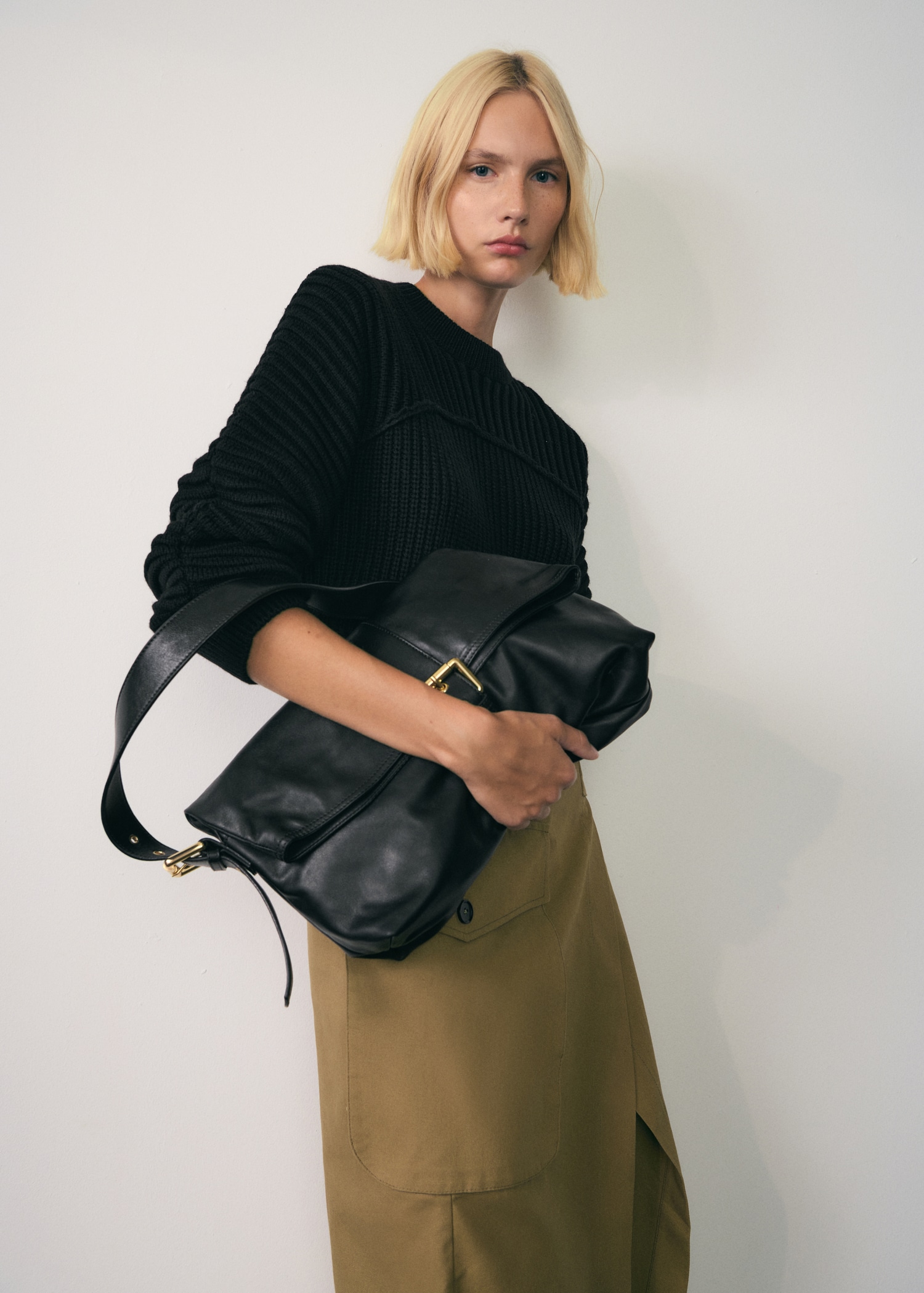 Strickpullover mit Ballonärmel - Mittlere Ansicht