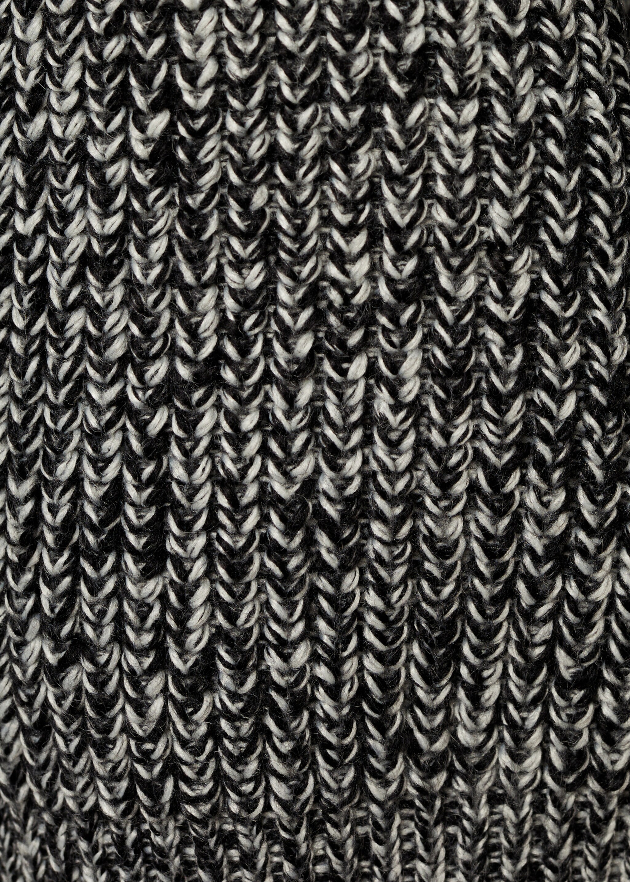 Zip flecked sweater - Details of the article 8, Black. Ref: 77007681-00.