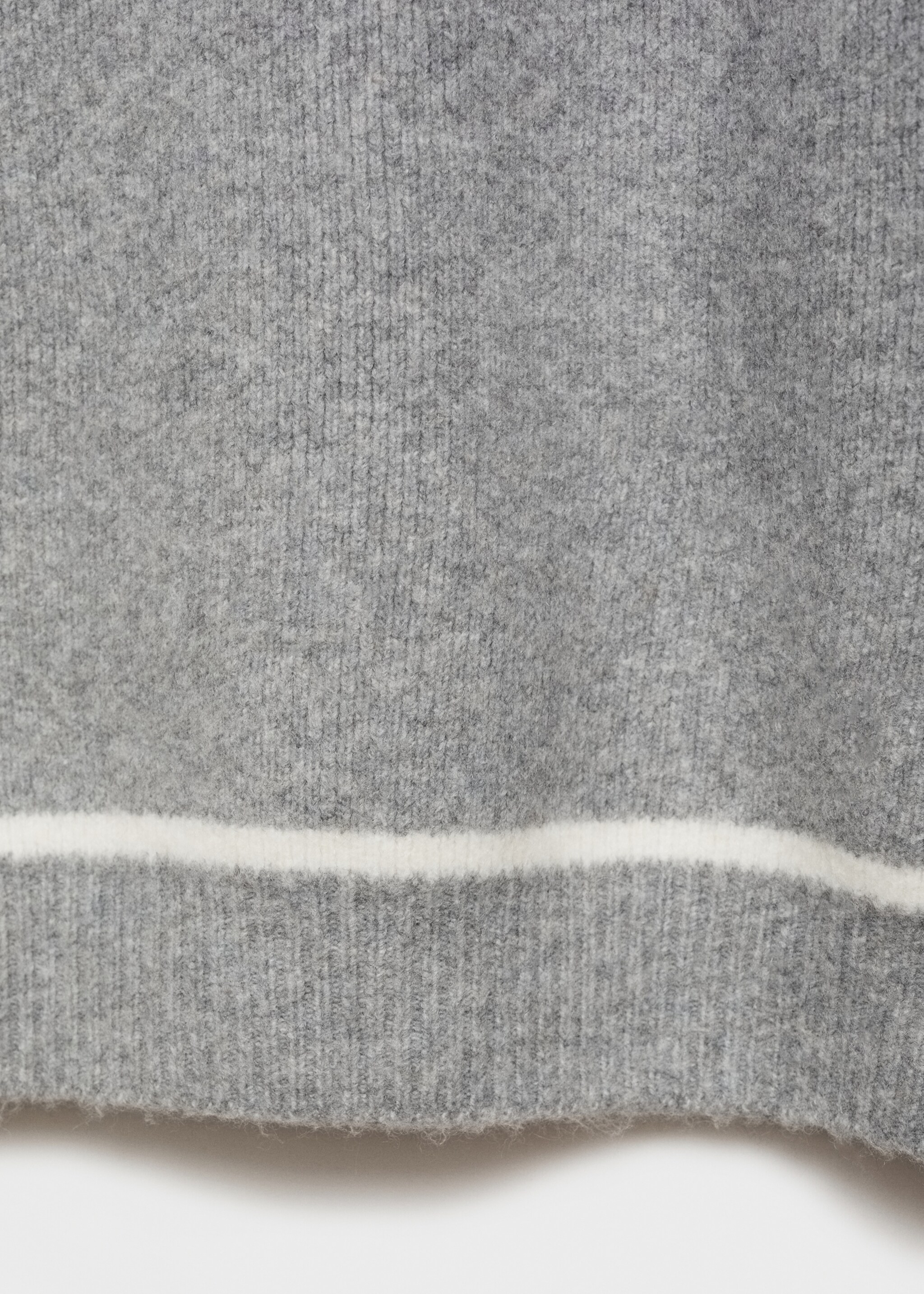 Turtleneck sweater with contrasting details - Details of the article 0, Medium Heather Grey. Ref: 77007682-00.