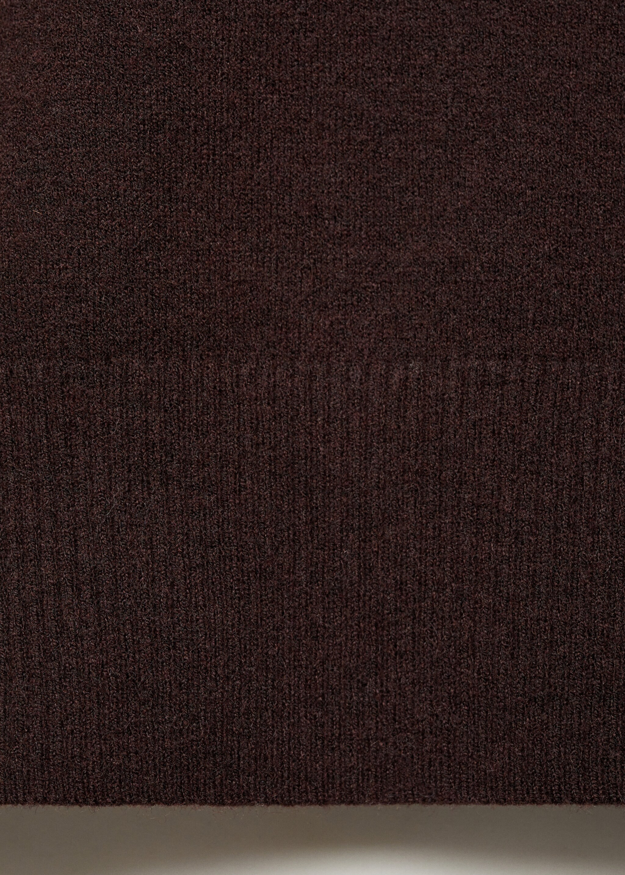 Perkins-neck short-sleeved sweater - Details of the article 0, Brown. Ref: 77007685-00.