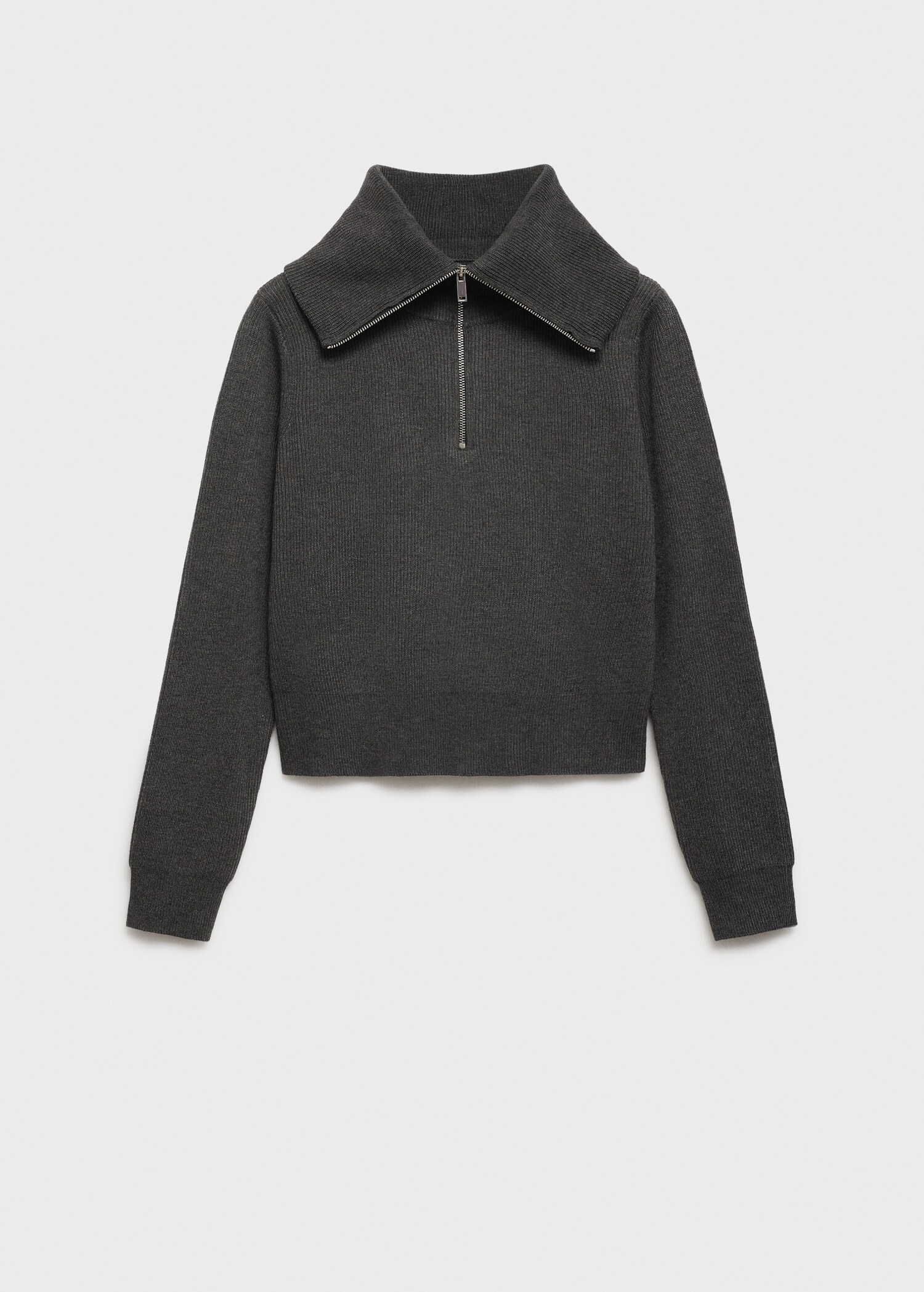 High neck sweater with zip - Article without model