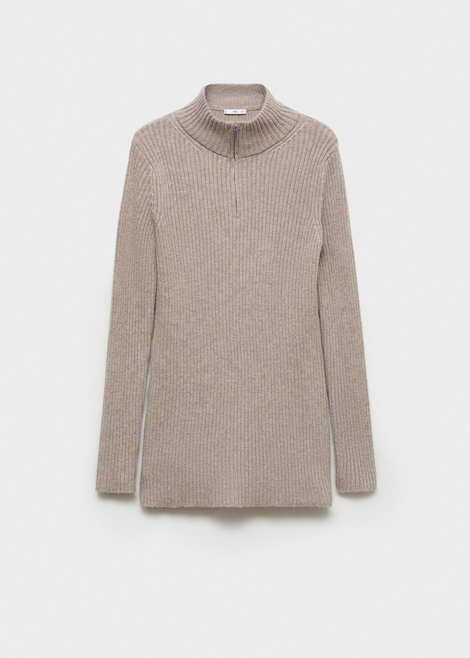 Gerippter Pullover mit Reißverschluss - Artikel ohne Model