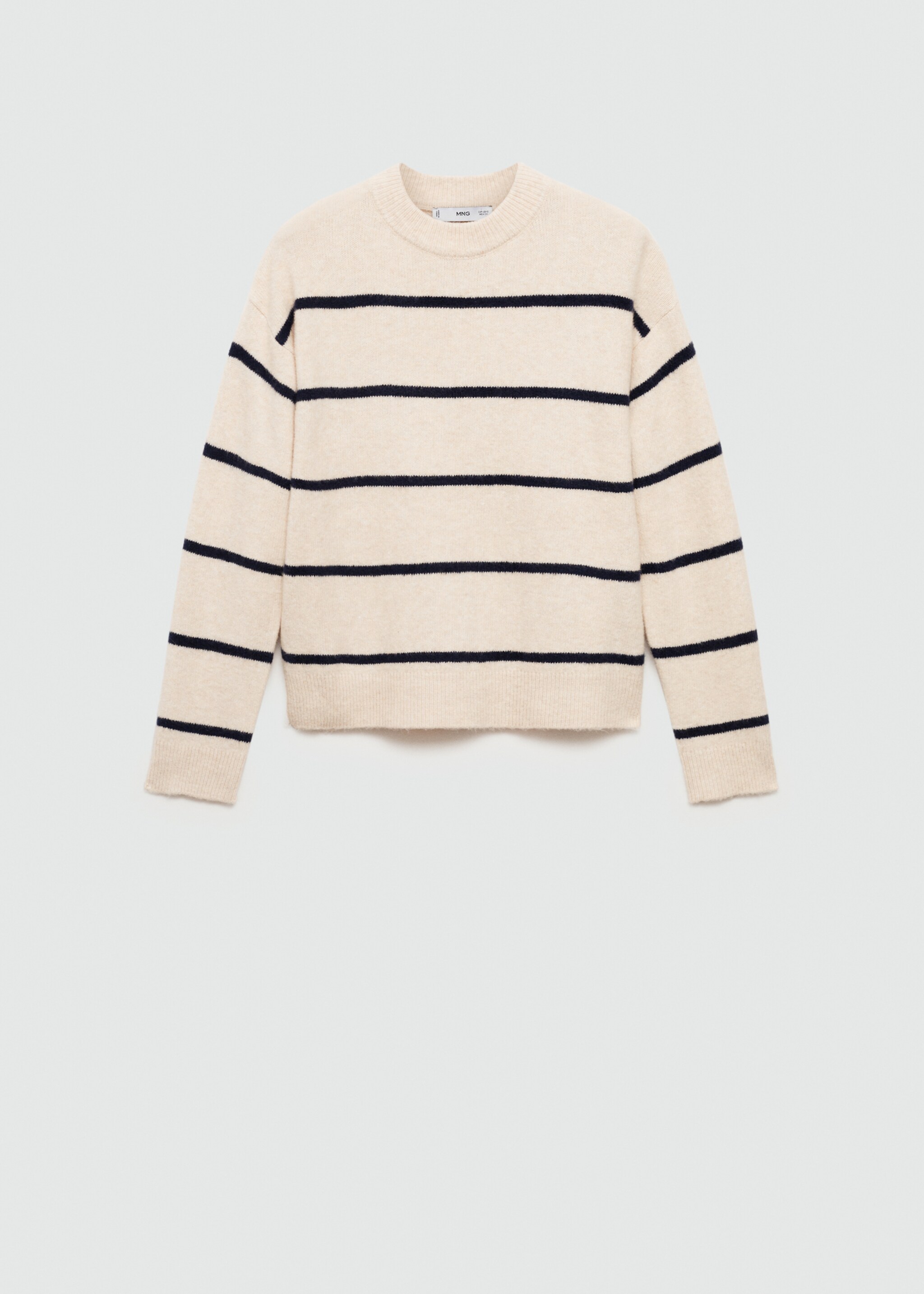 Knit striped sweater - Article without model, Sand. Ref: 77007694-00.