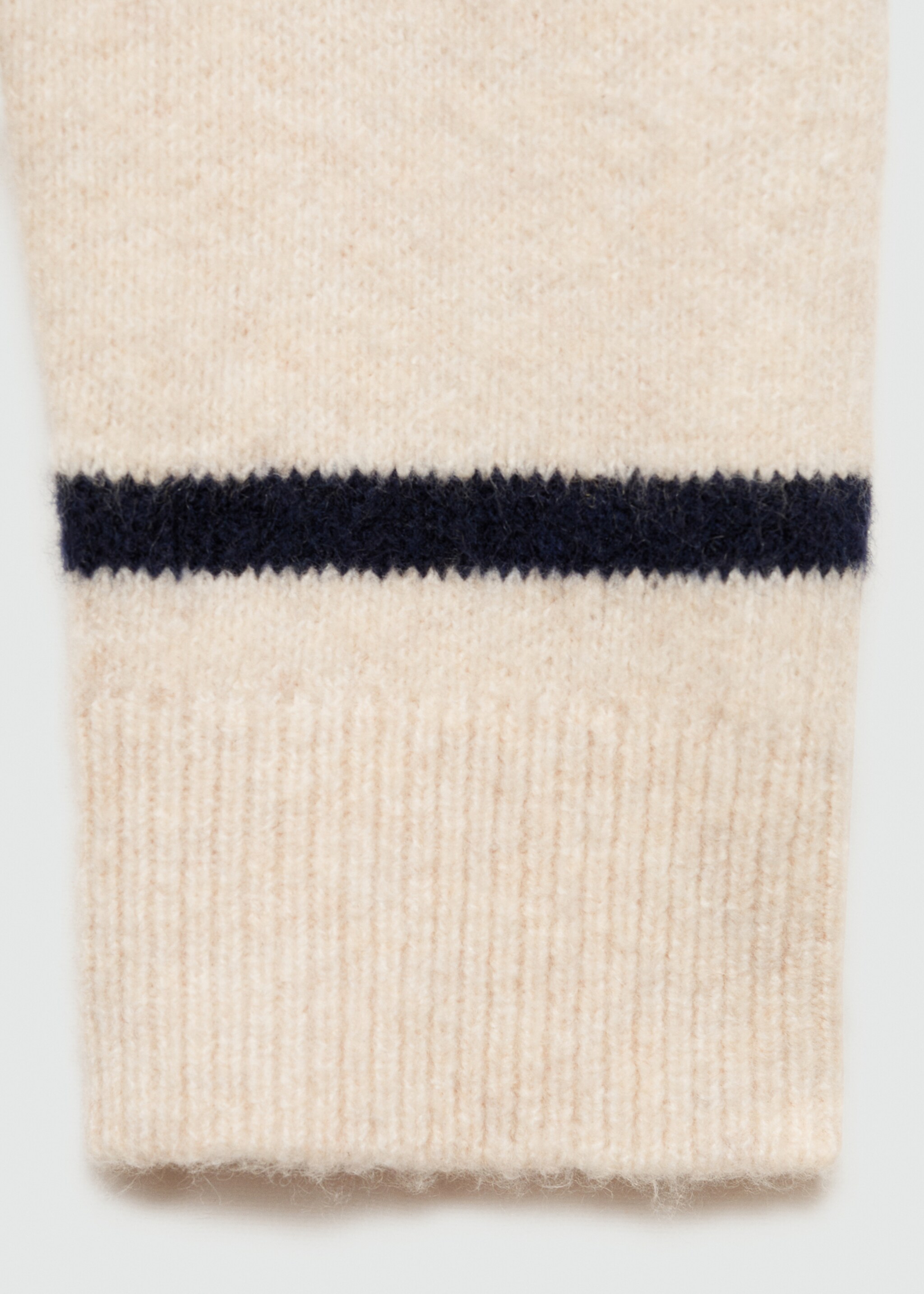 Knit striped sweater - Details of the article 0, Sand. Ref: 77007694-00.
