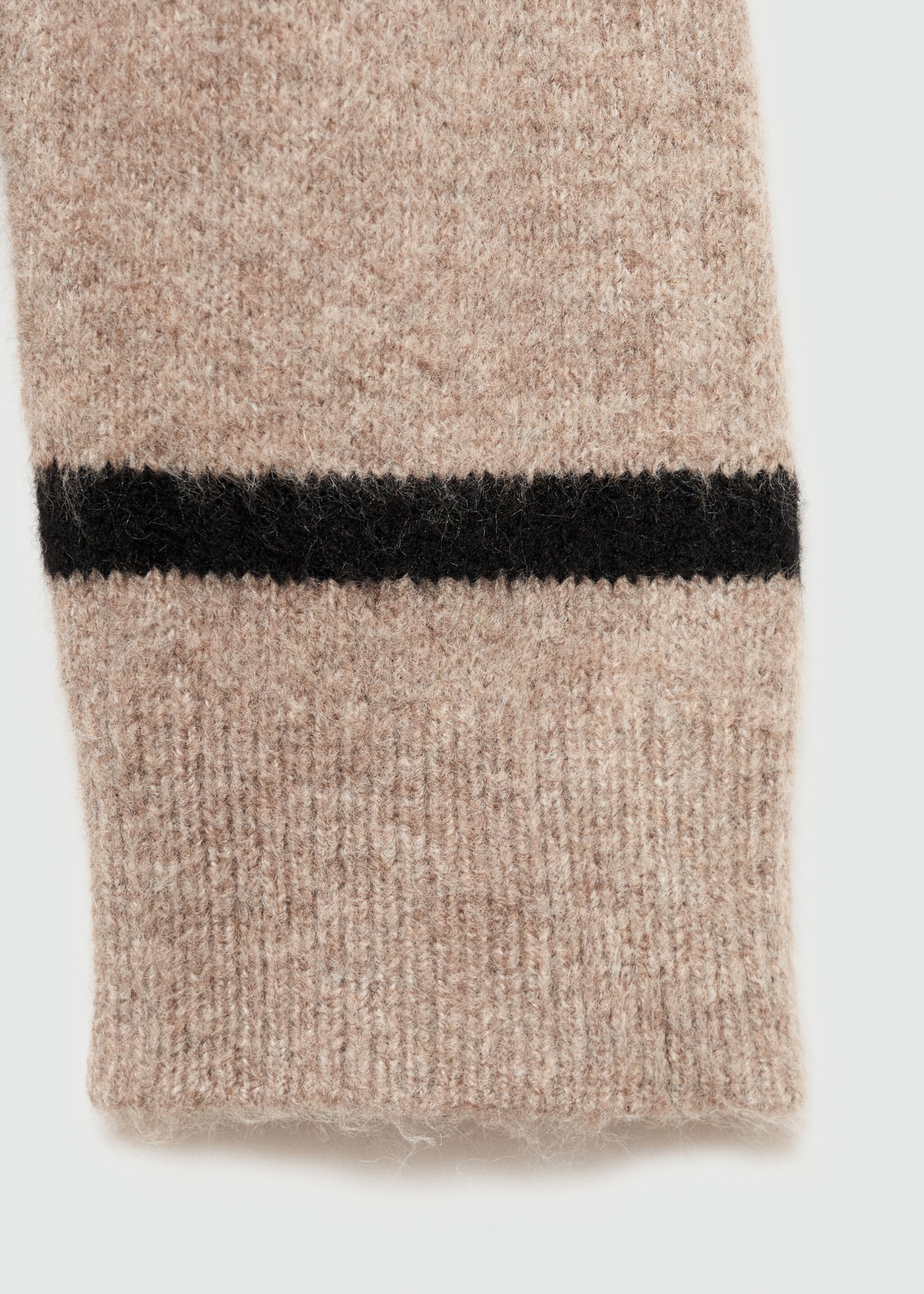 Knit striped sweater - Details of the article 0, Medium Brown. Ref: 77007694-00.