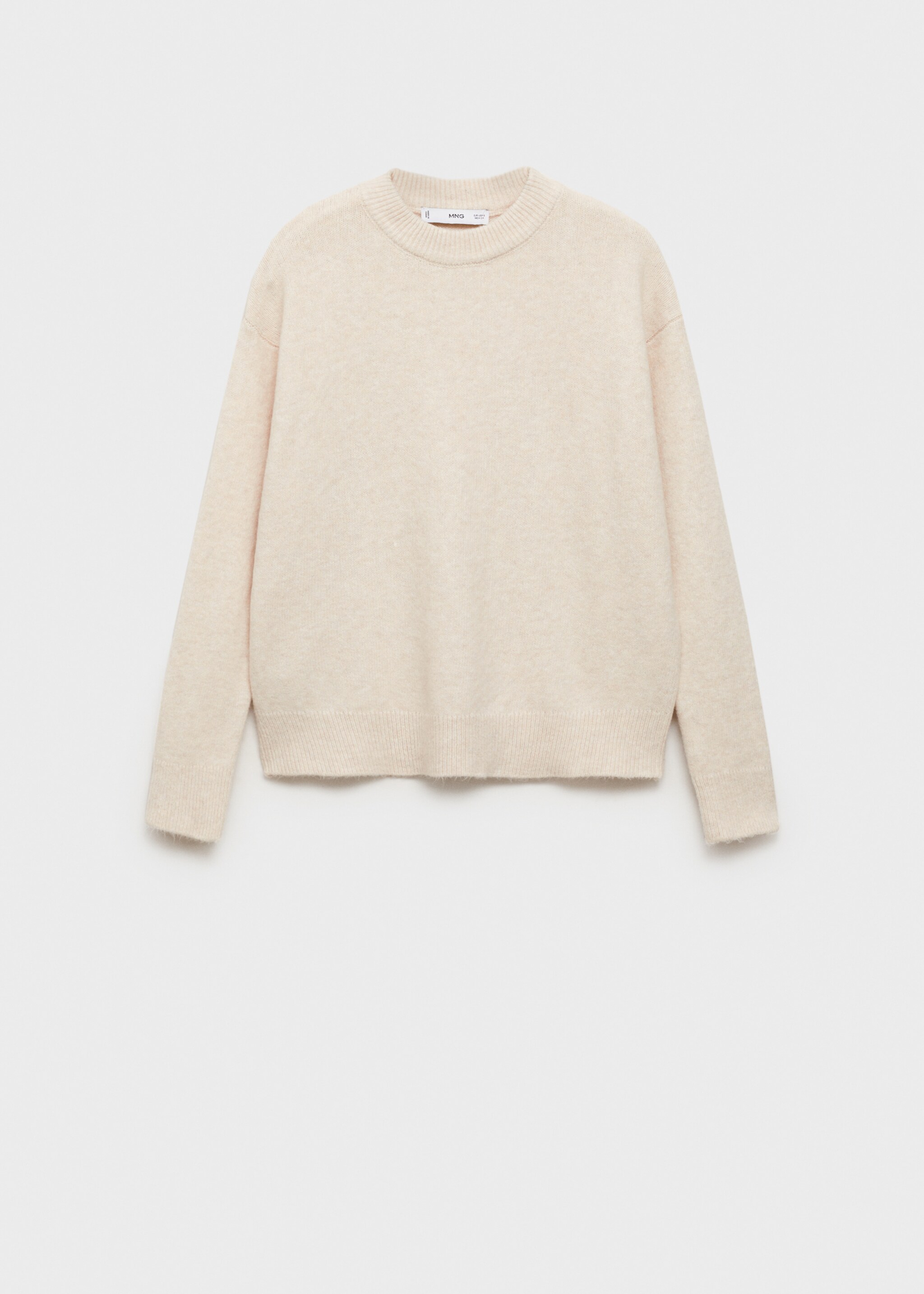 Rundhals-Strickjersey - Artikel ohne Model, Sandfarben. Ref: 77007695-00.