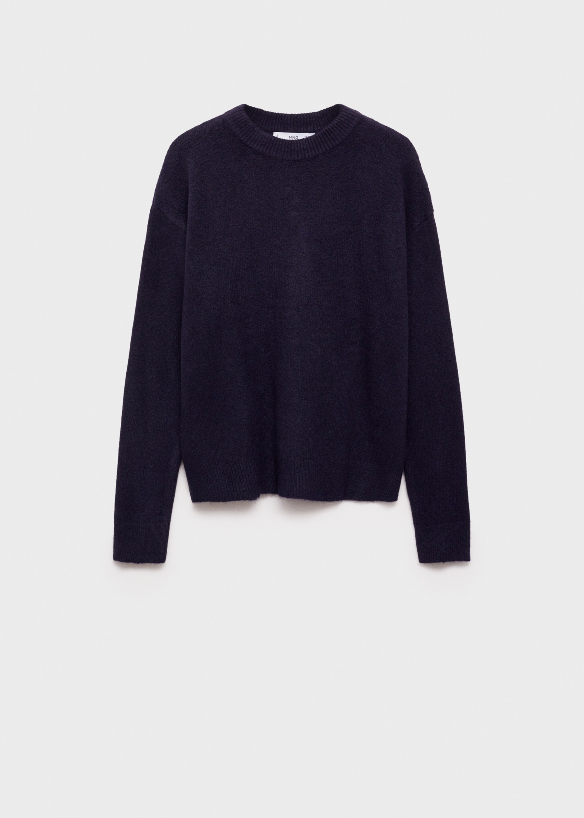Round-neck knitted sweater - Article without model, Dark Navy. Ref: 77007695-00.