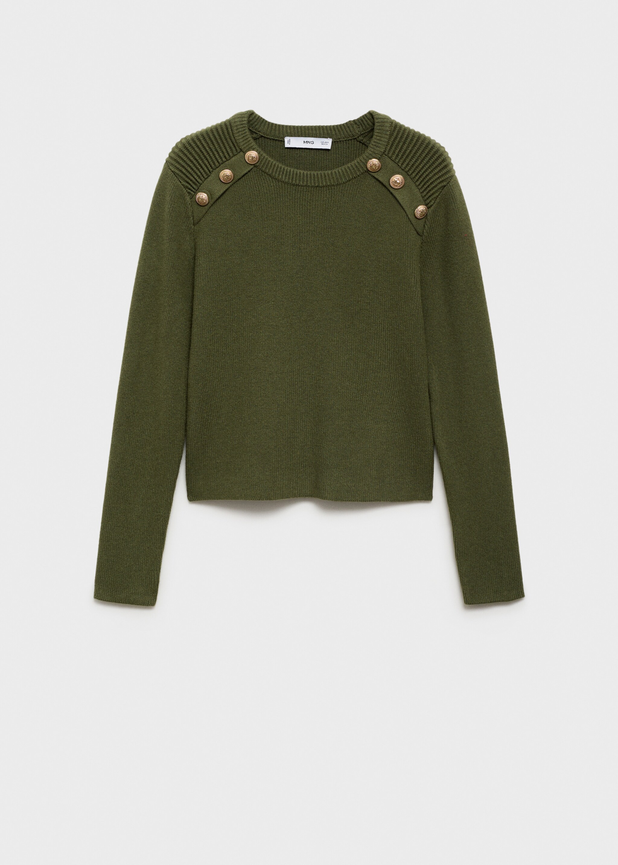 Sweater with jewel buttons - Article without model, Khaki. Ref: 77007698-00.