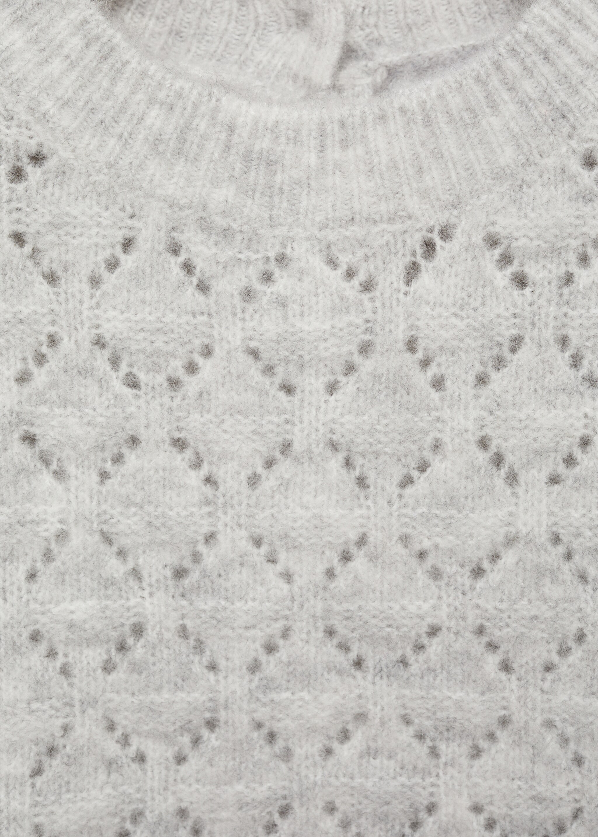 Pullover mit Lochstrickmuster - Detail des Artikels 8, Hellgrau meliert. Ref: 77007699-00.