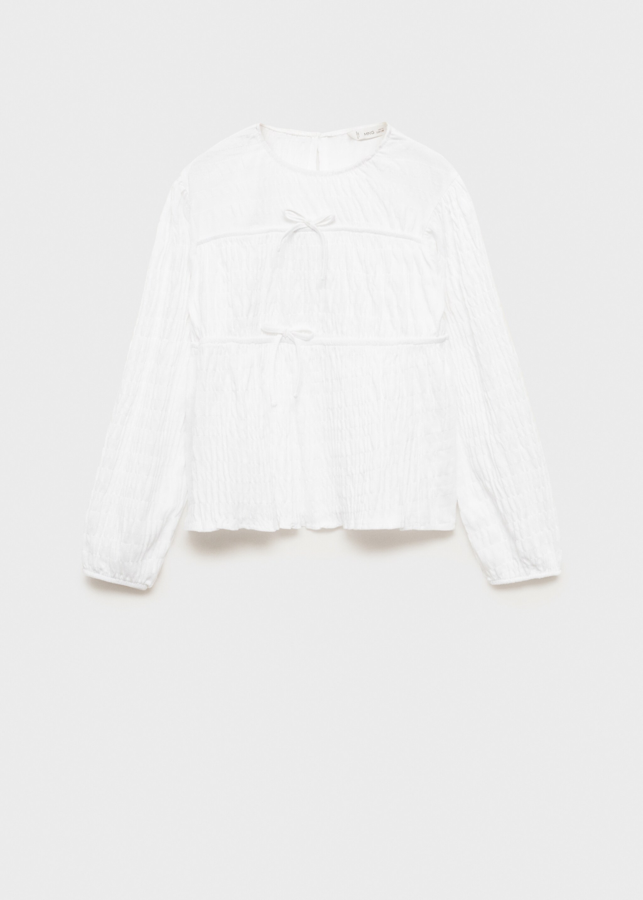 Geraffte Bluse mit Schleifen - Artikel ohne Model
