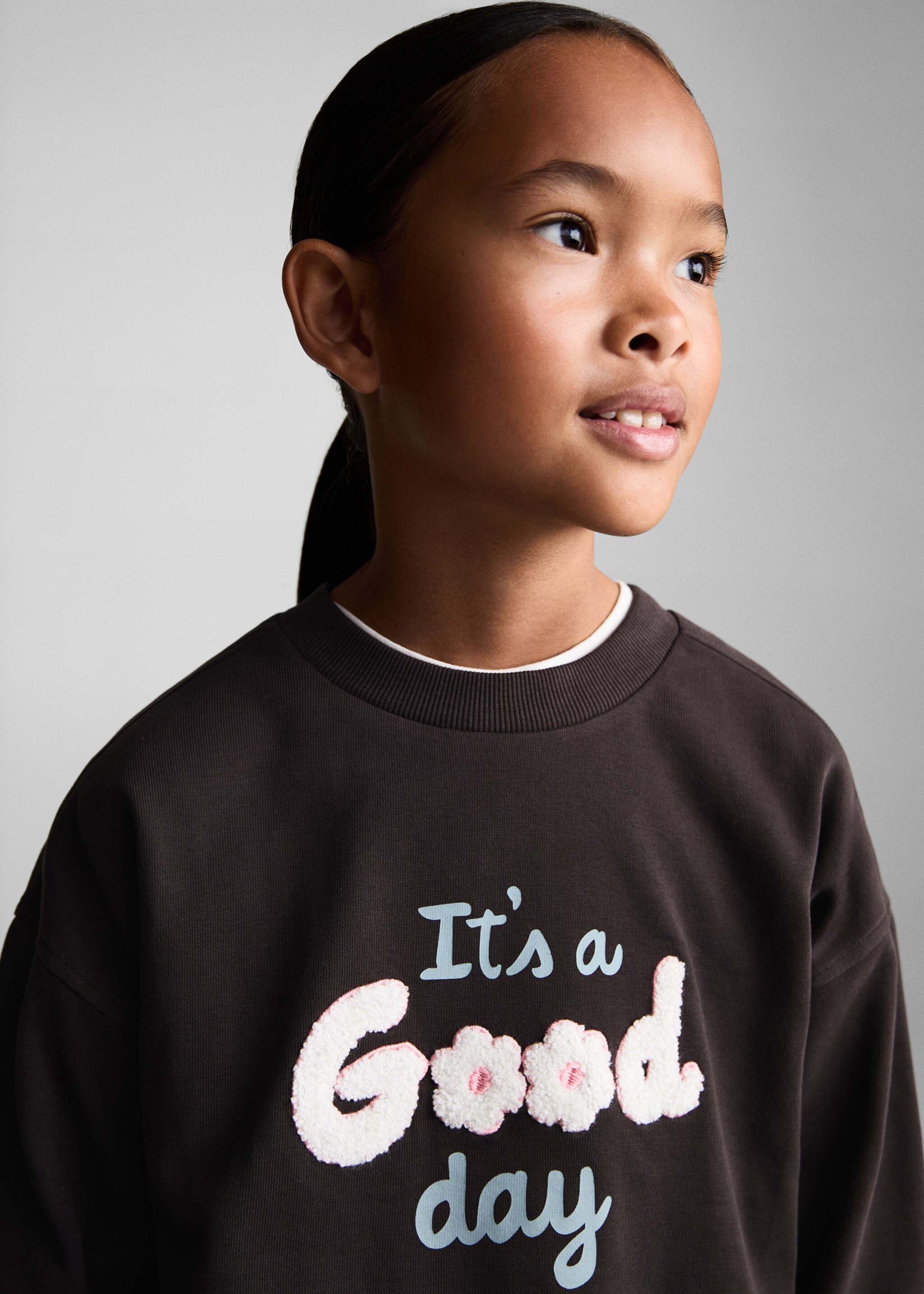 Embroidered printed hoodie - Details of the article 1