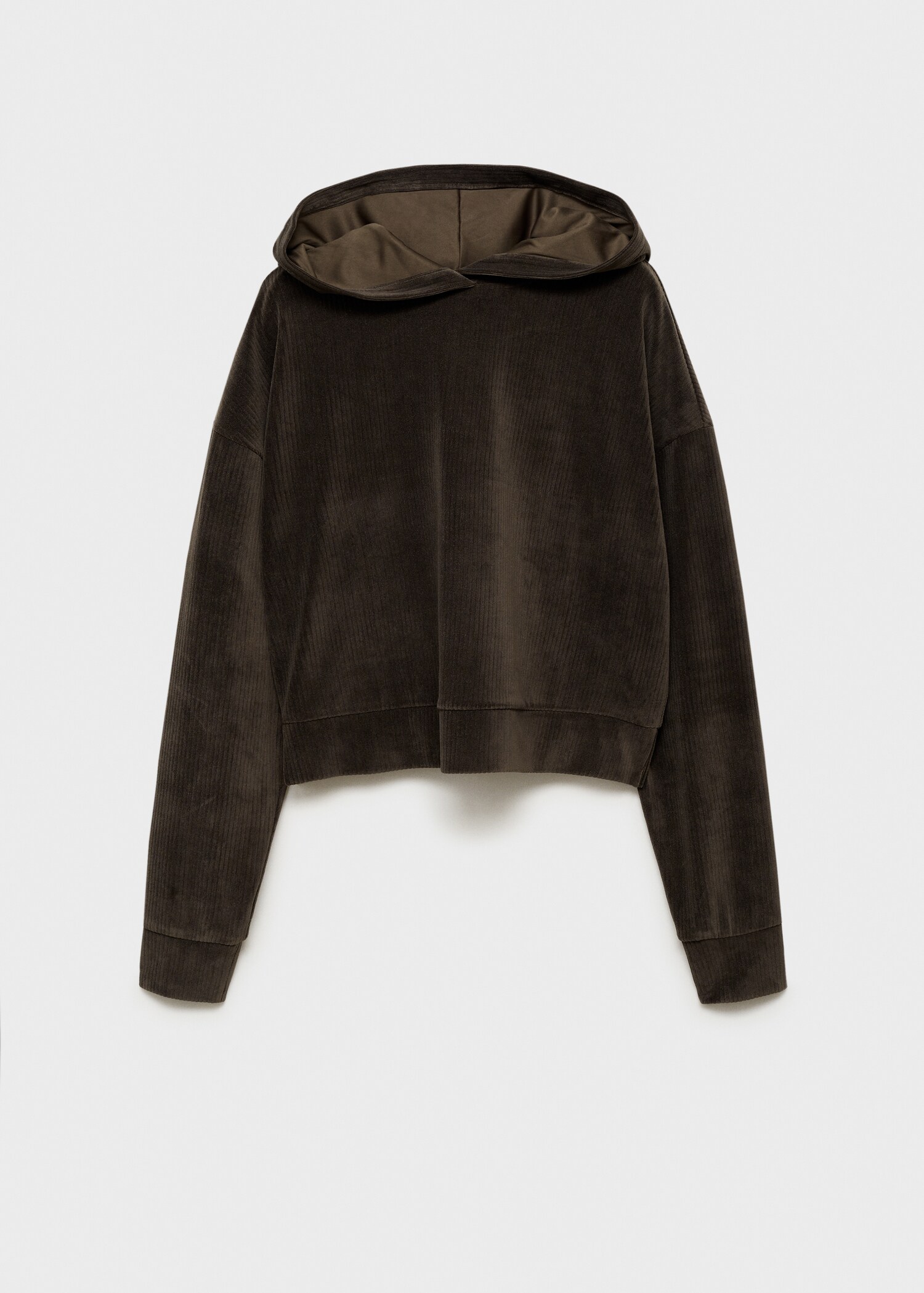 Corduroy hooded sweatshirt - Article without model