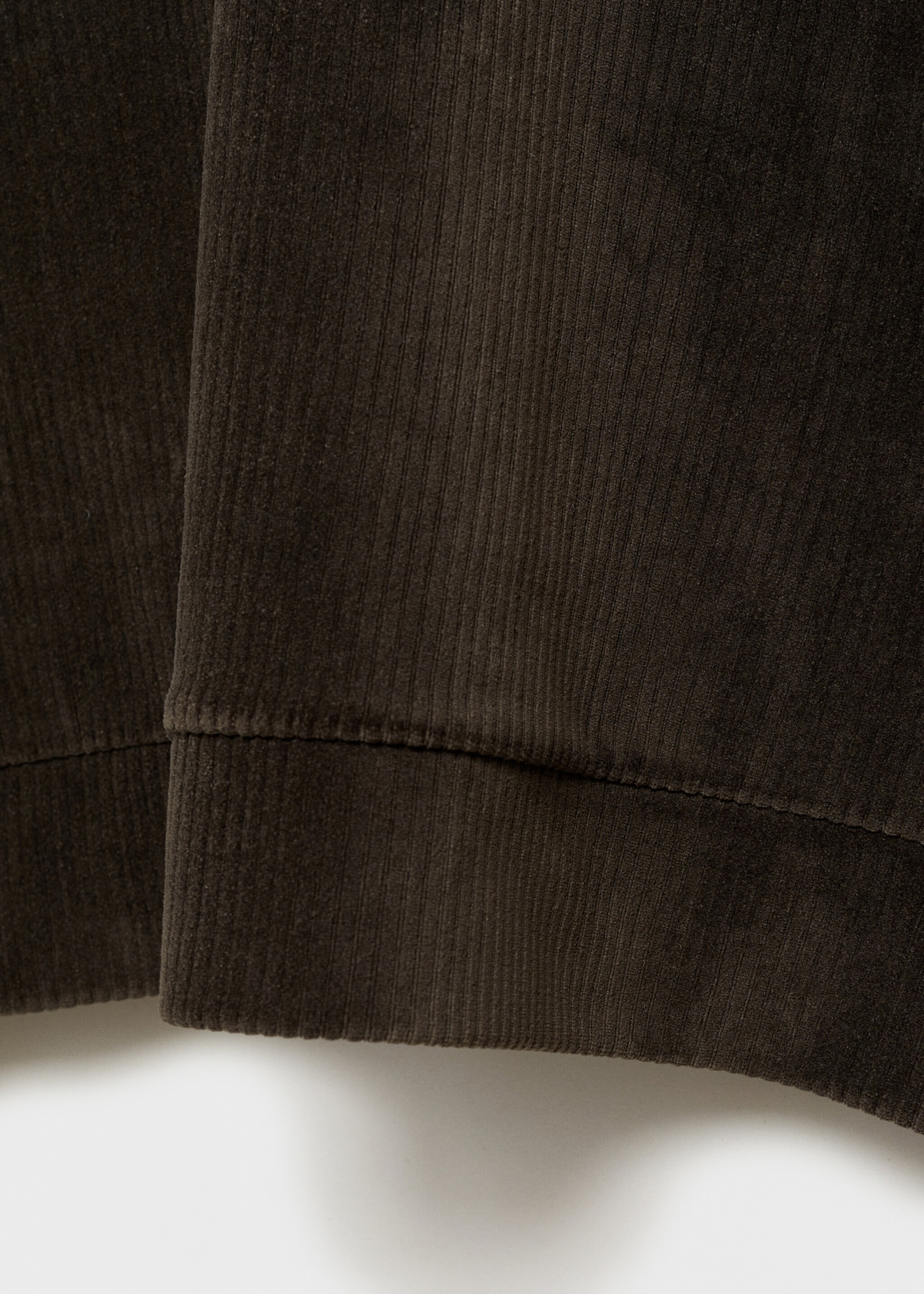 Corduroy hooded sweatshirt - Details of the article 0, Khaki. Ref: 77007710-00.