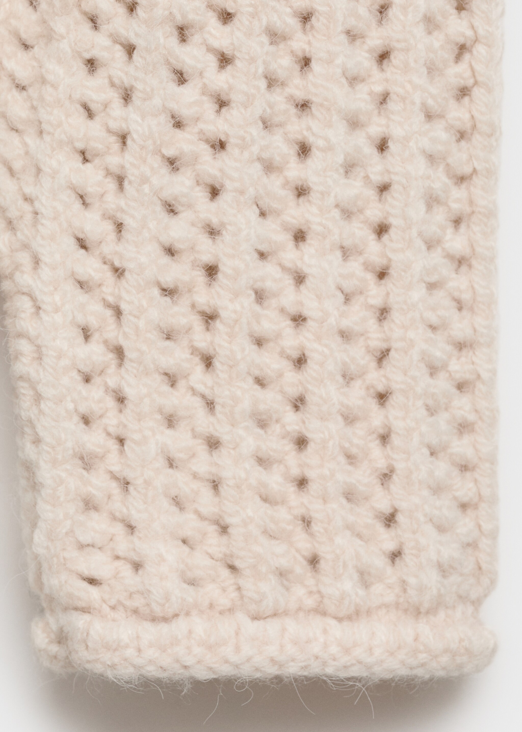 Openwork turtleneck sweater - Details of the article 0, Ecru. Ref: 77007715-00.