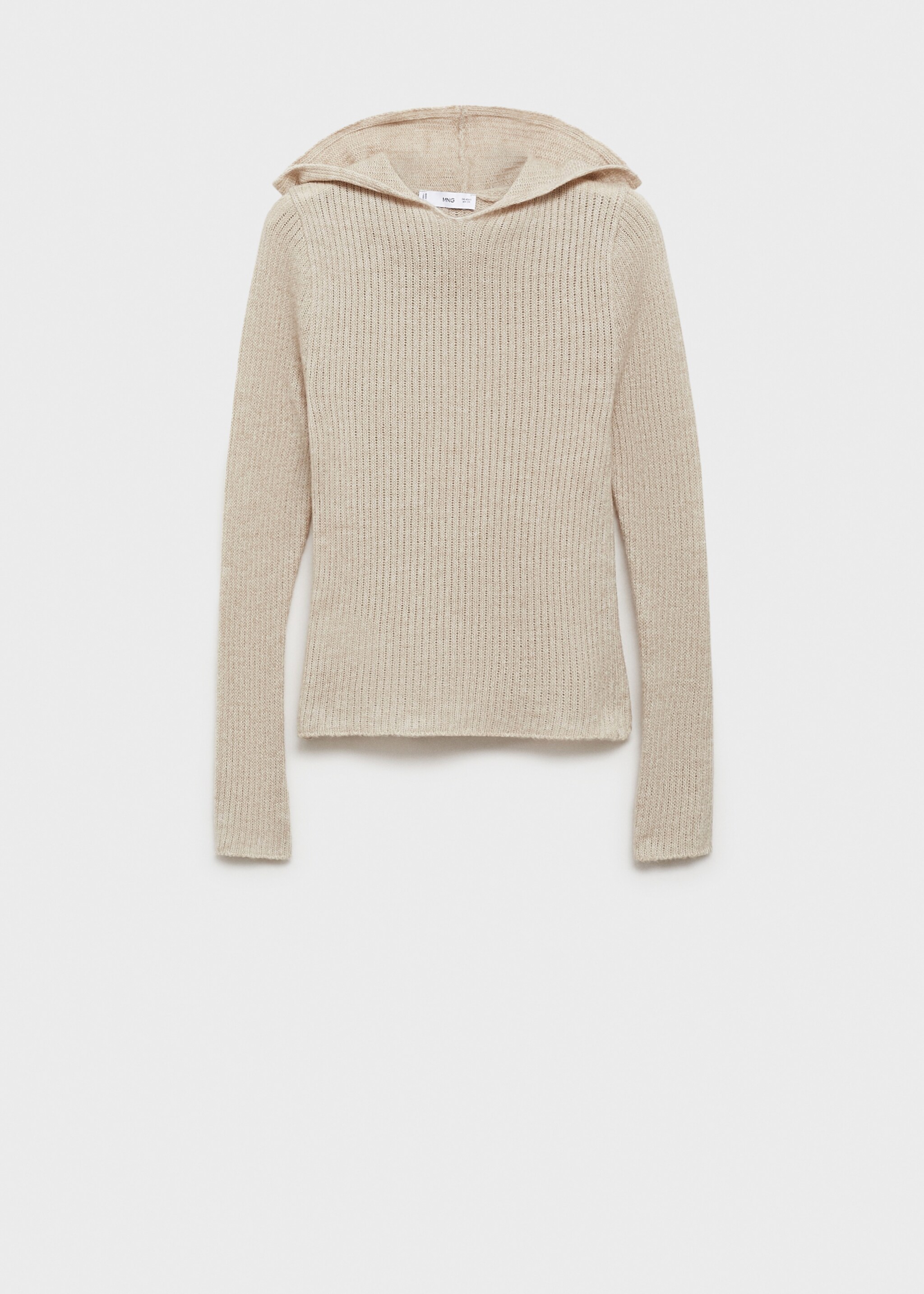 Ribbed hooded sweater - Article without model, Sand. Ref: 77007718-00.