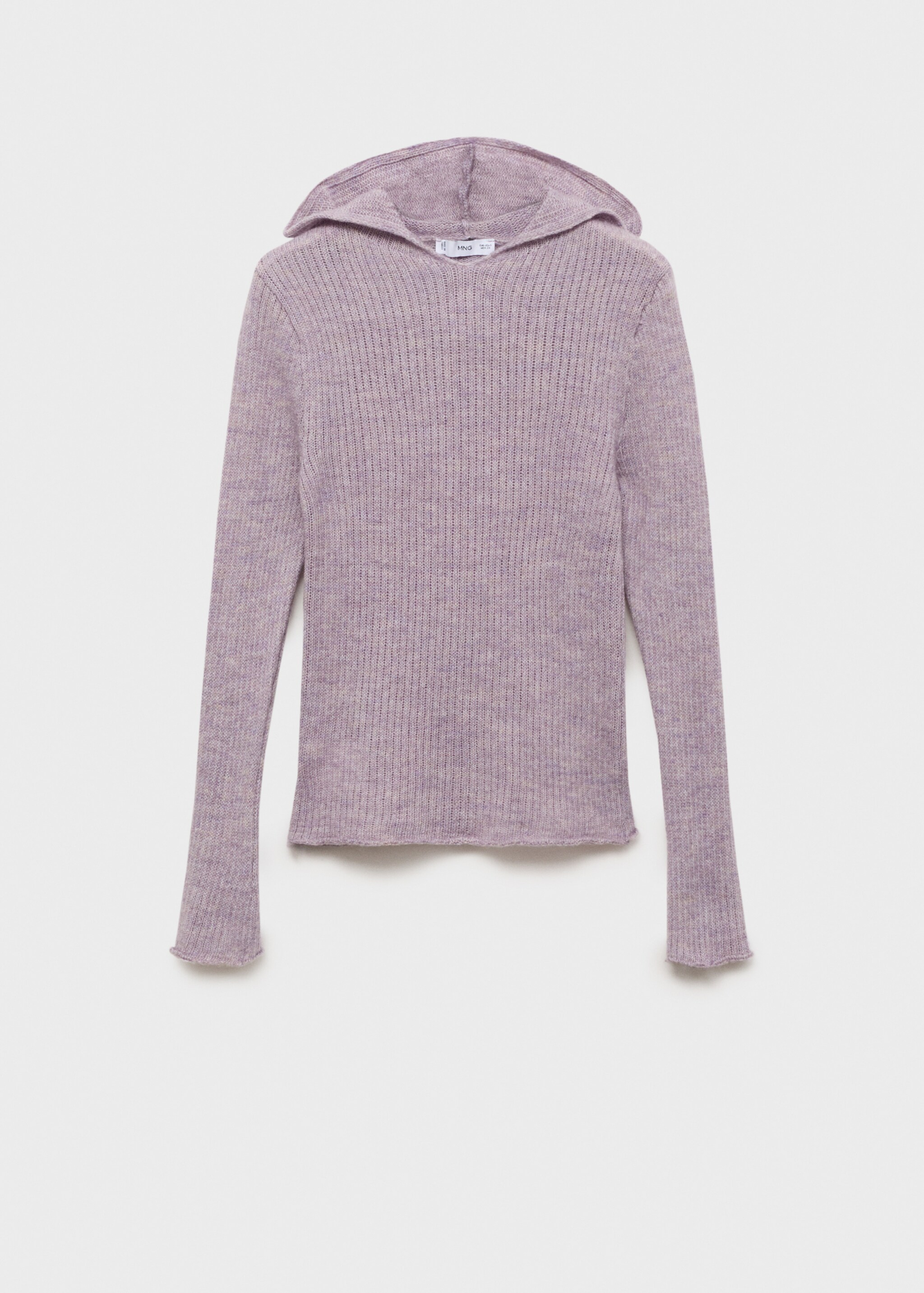 Ribbed hooded sweater - Article without model, Light/Pastel Purple. Ref: 77007718-00.