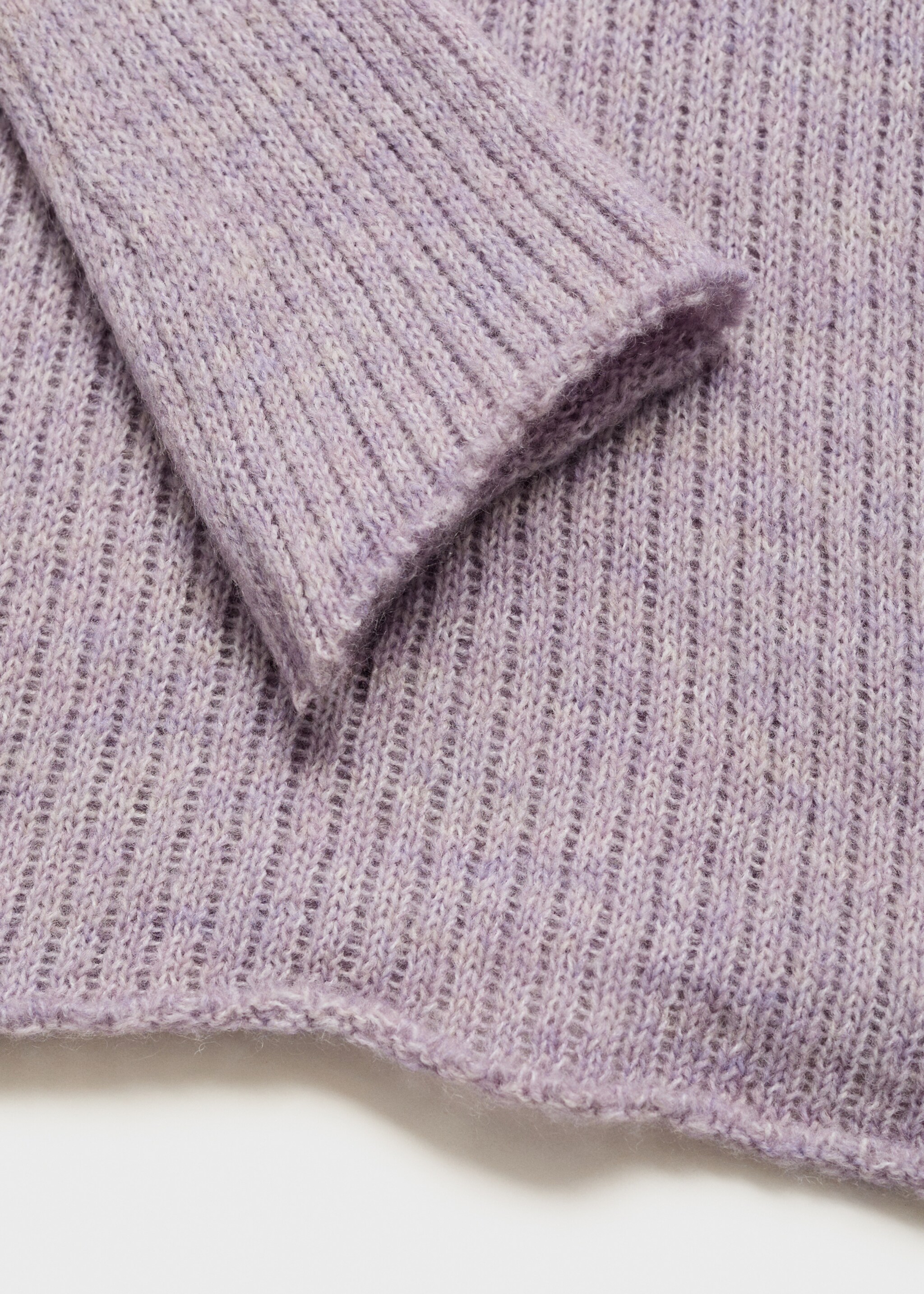 Ribbed hooded sweater - Details of the article 8, Light/Pastel Purple. Ref: 77007718-00.