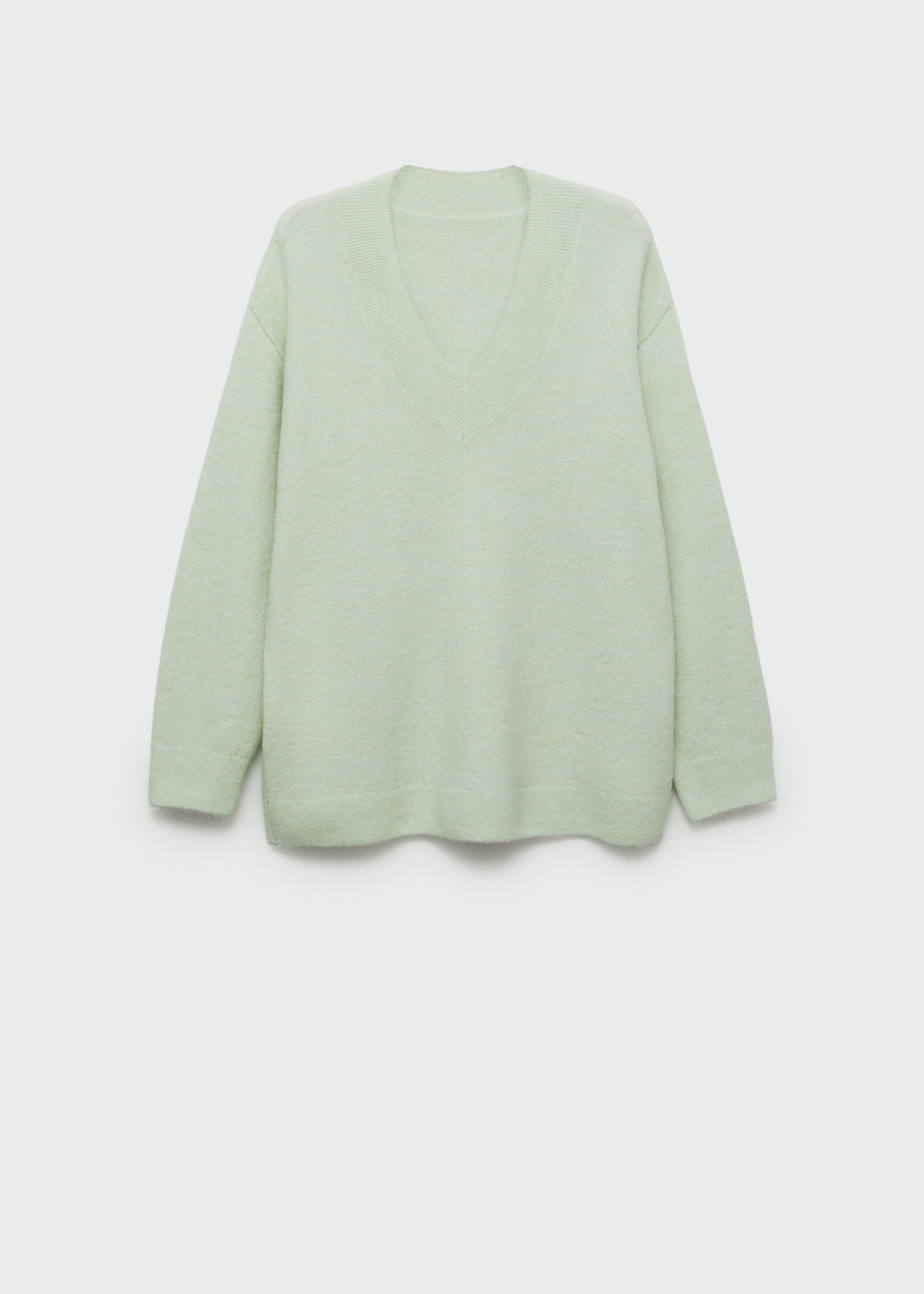 Oversized V-neck sweater - Article without model, Aqua Green. Ref: 77007726-00.