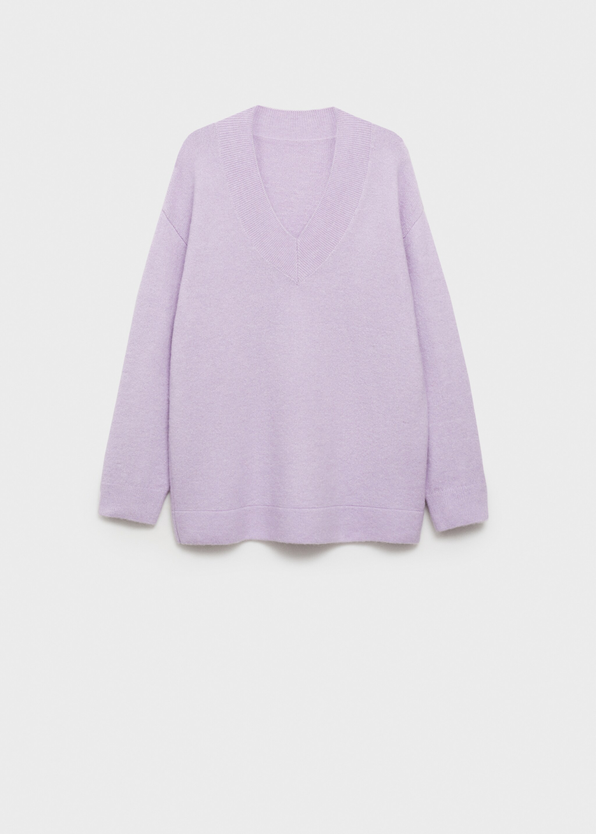 Oversized V-neck sweater - Article without model, Light/Pastel Purple. Ref: 77007726-00.