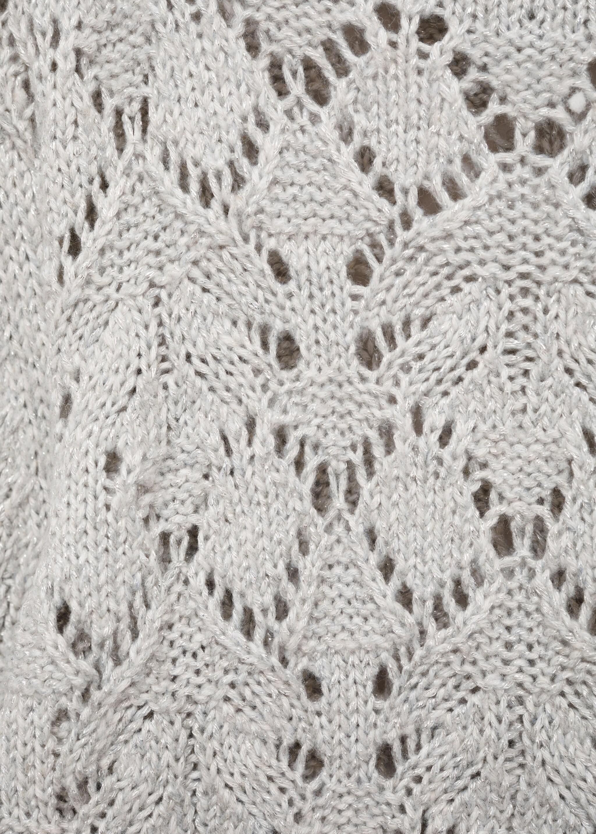 Lurex openwork knitted sweater - Details of the article 8, Light Heather Grey. Ref: 77007732-00.