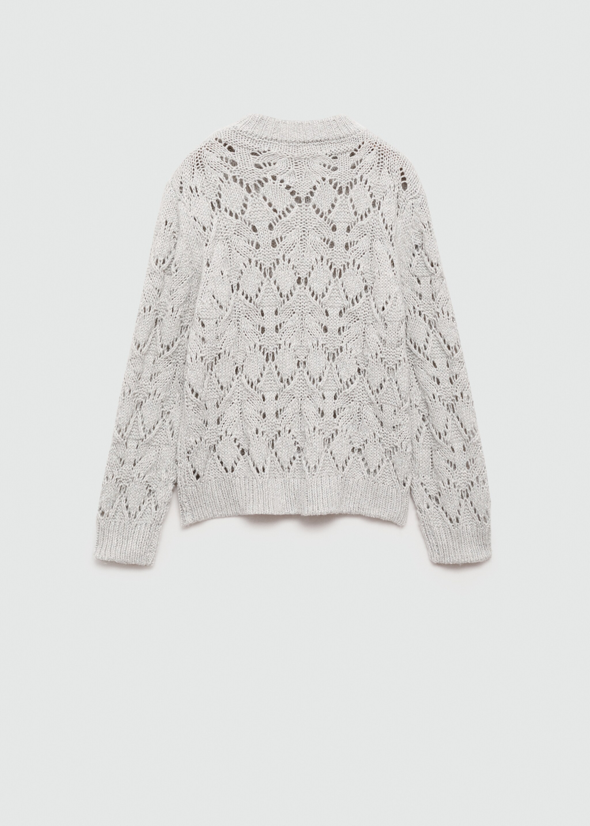 Lurex openwork knitted sweater - Reverse of the article, Light Heather Grey. Ref: 77007732-00.