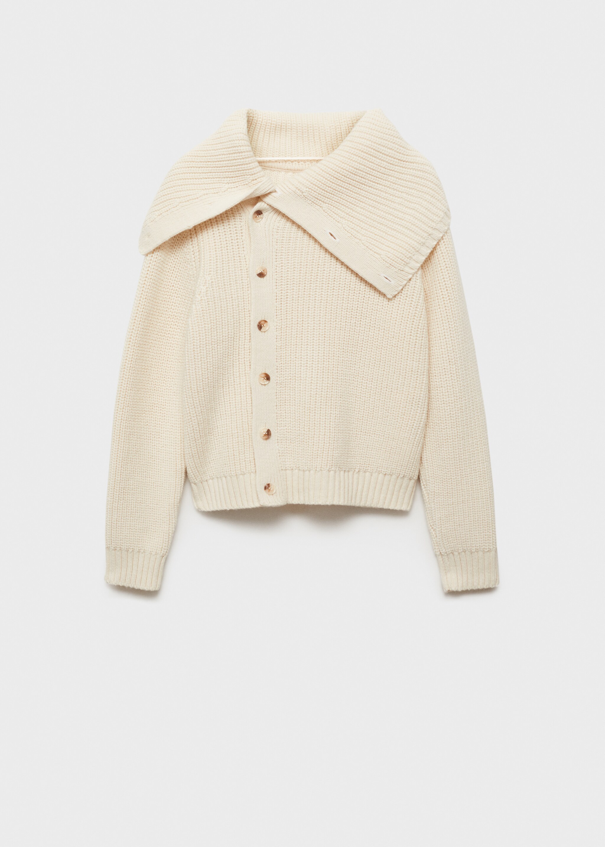 Geknöpfter Pullover mit Trichterkragen - Artikel ohne Model, Ecru. Ref: 77007733-00.