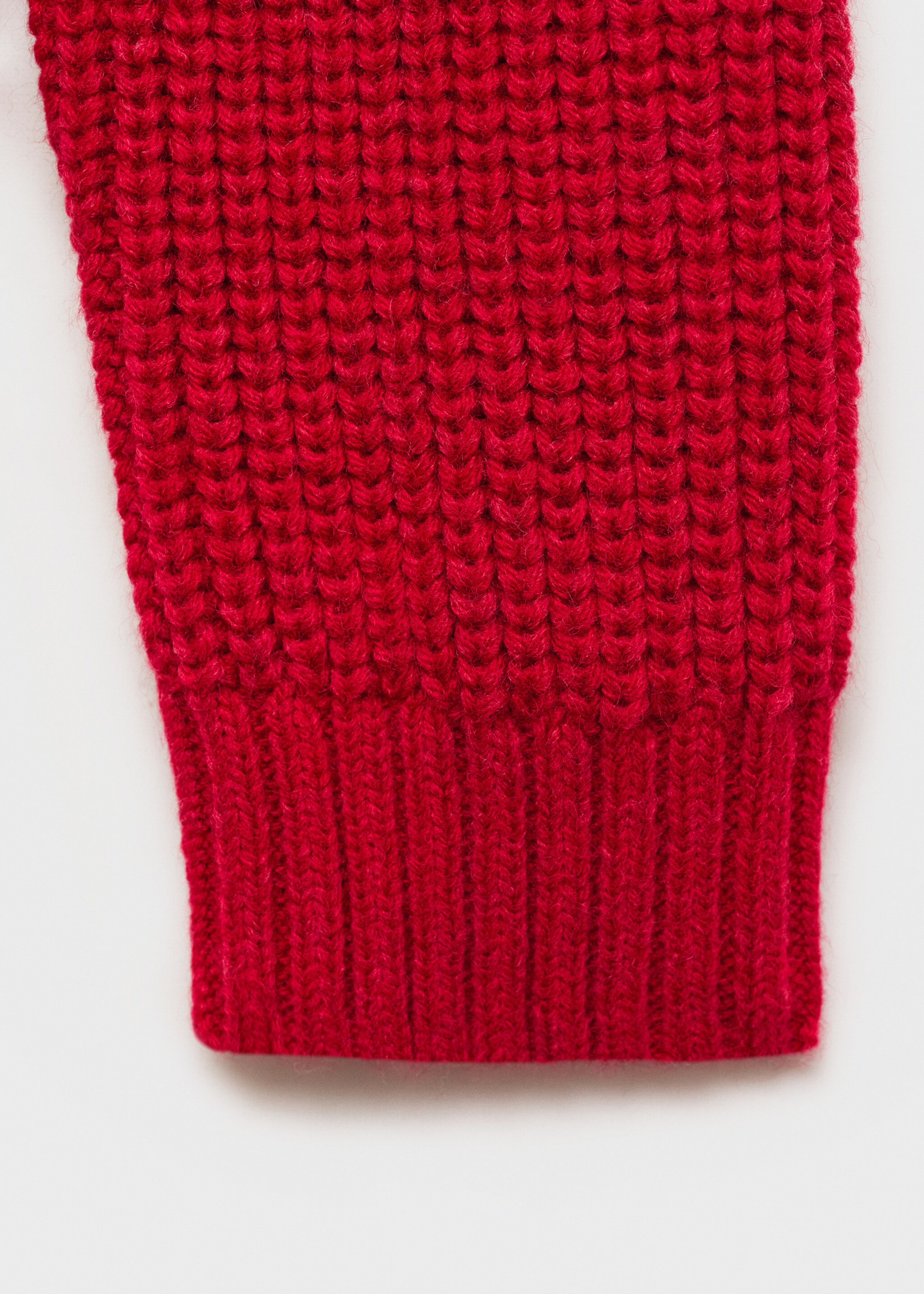 Funnel-neck sweater with buttons - Details of the article 0, Red. Ref: 77007733-00.