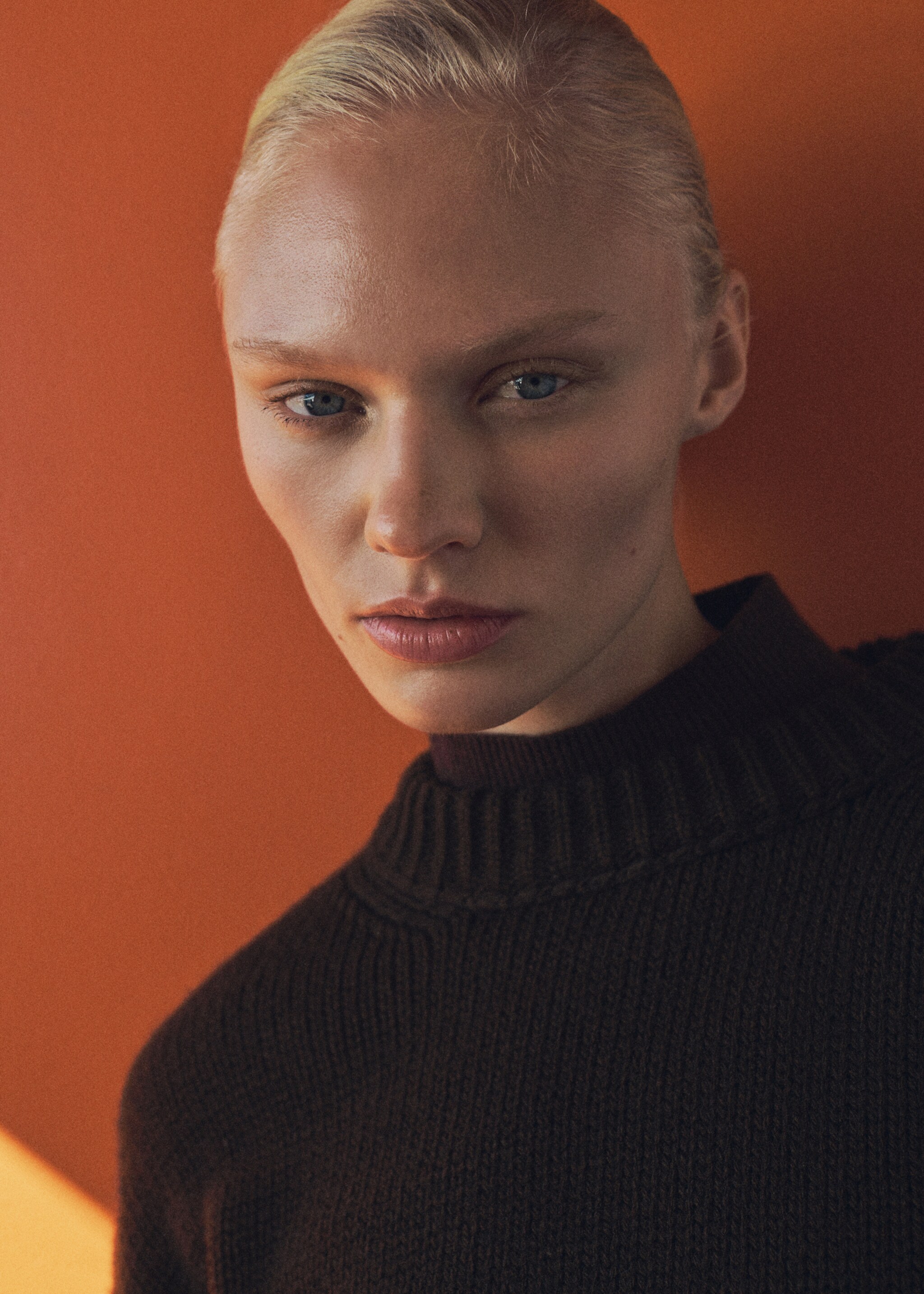 Round-neck knitted sweater - Details of the article 1, Brown. Ref: 77007734-00.