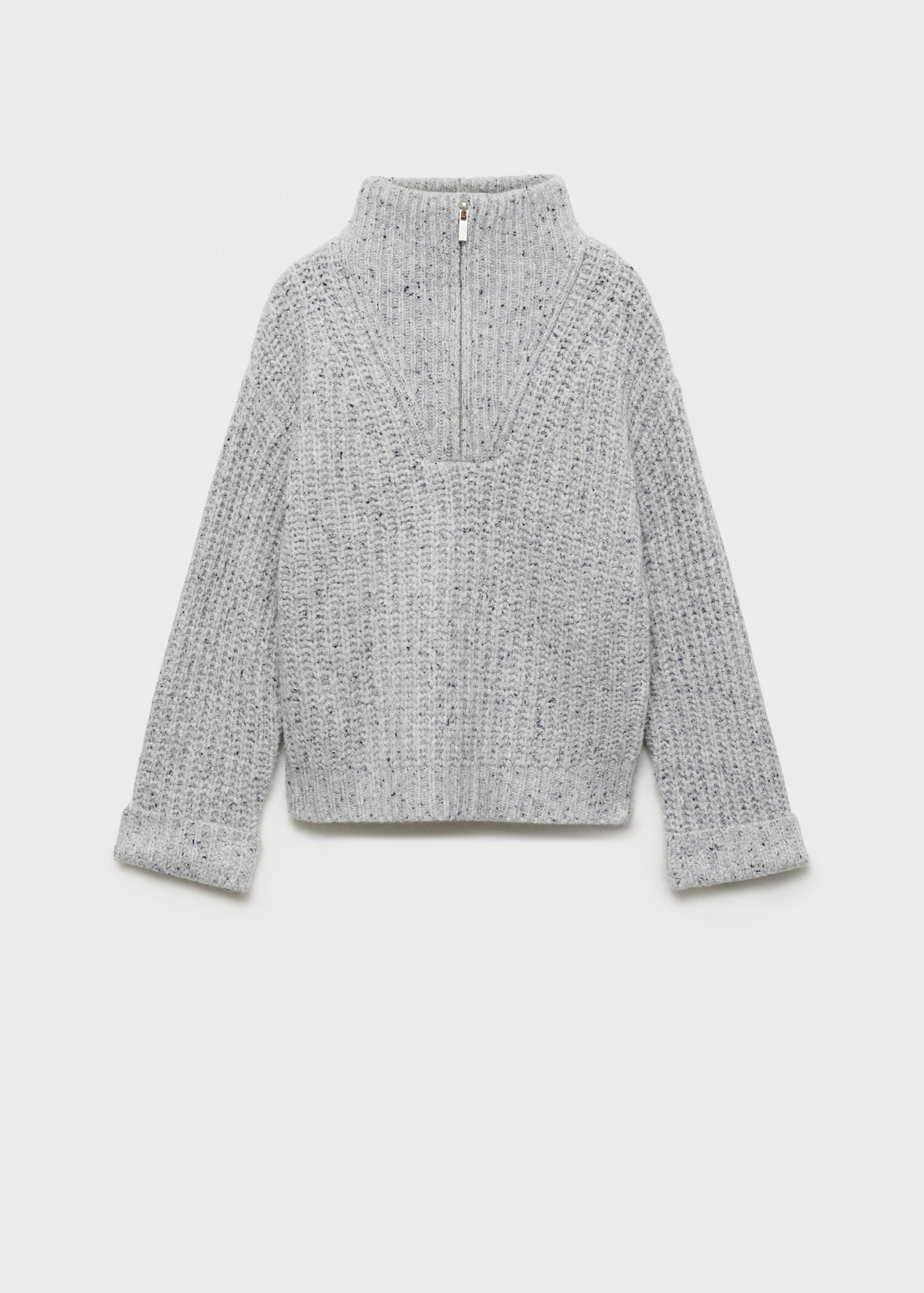 High neck sweater with zip - Article without model