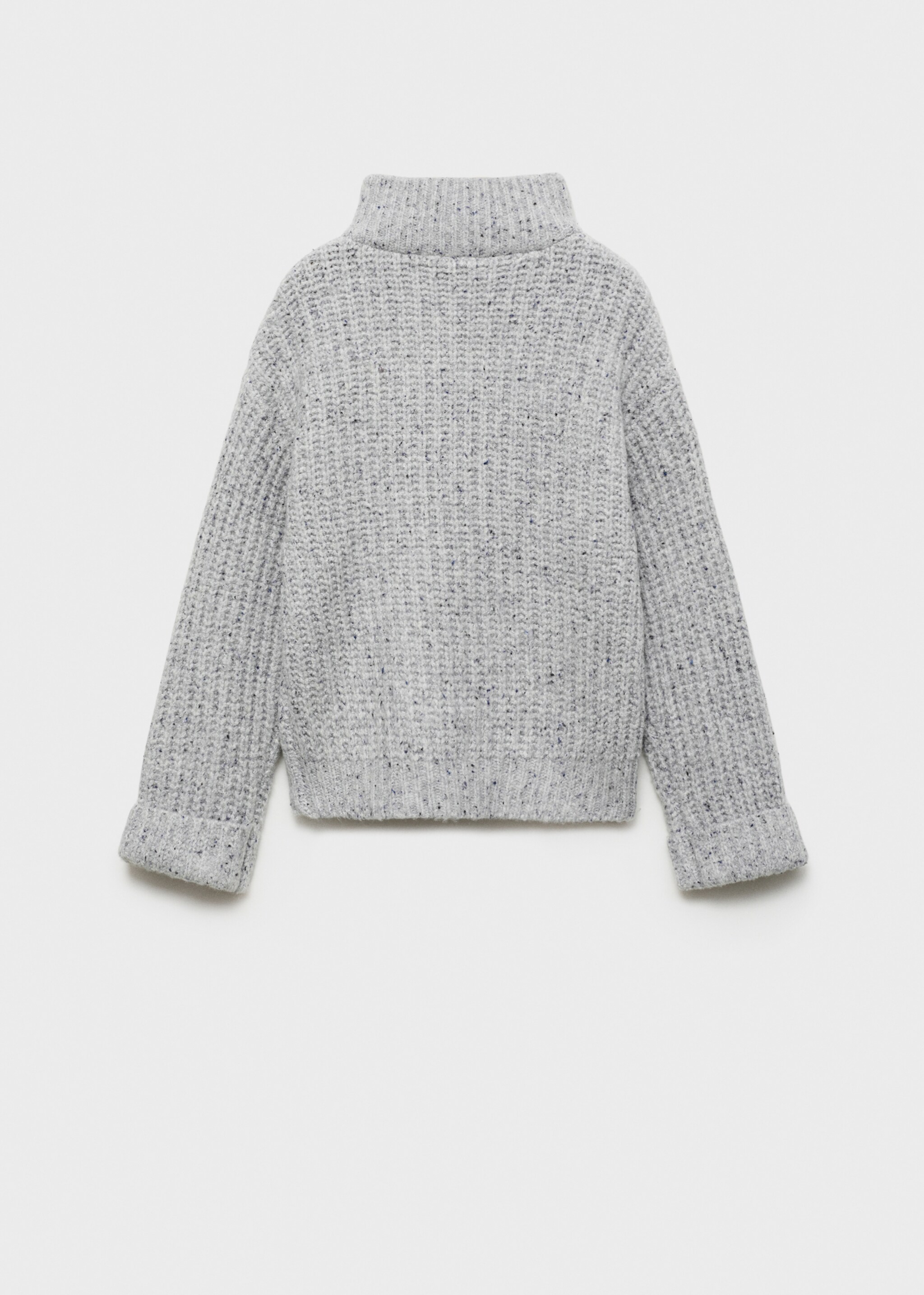 High neck sweater with zip - Reverse of the article, Medium Heather Grey. Ref: 77007736-00.