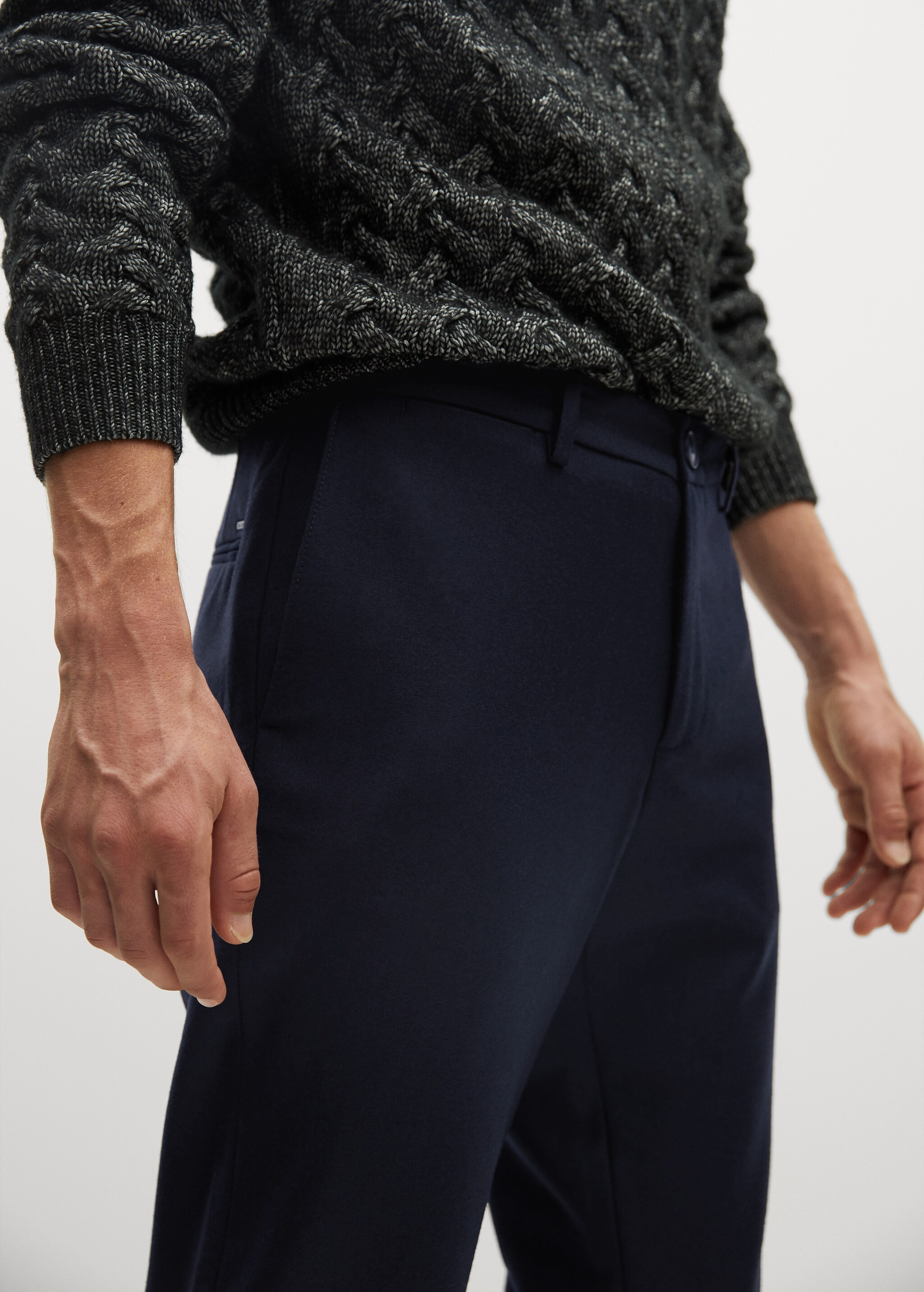 Vlněné kalhoty slim fit stretch - Detail zboží 1