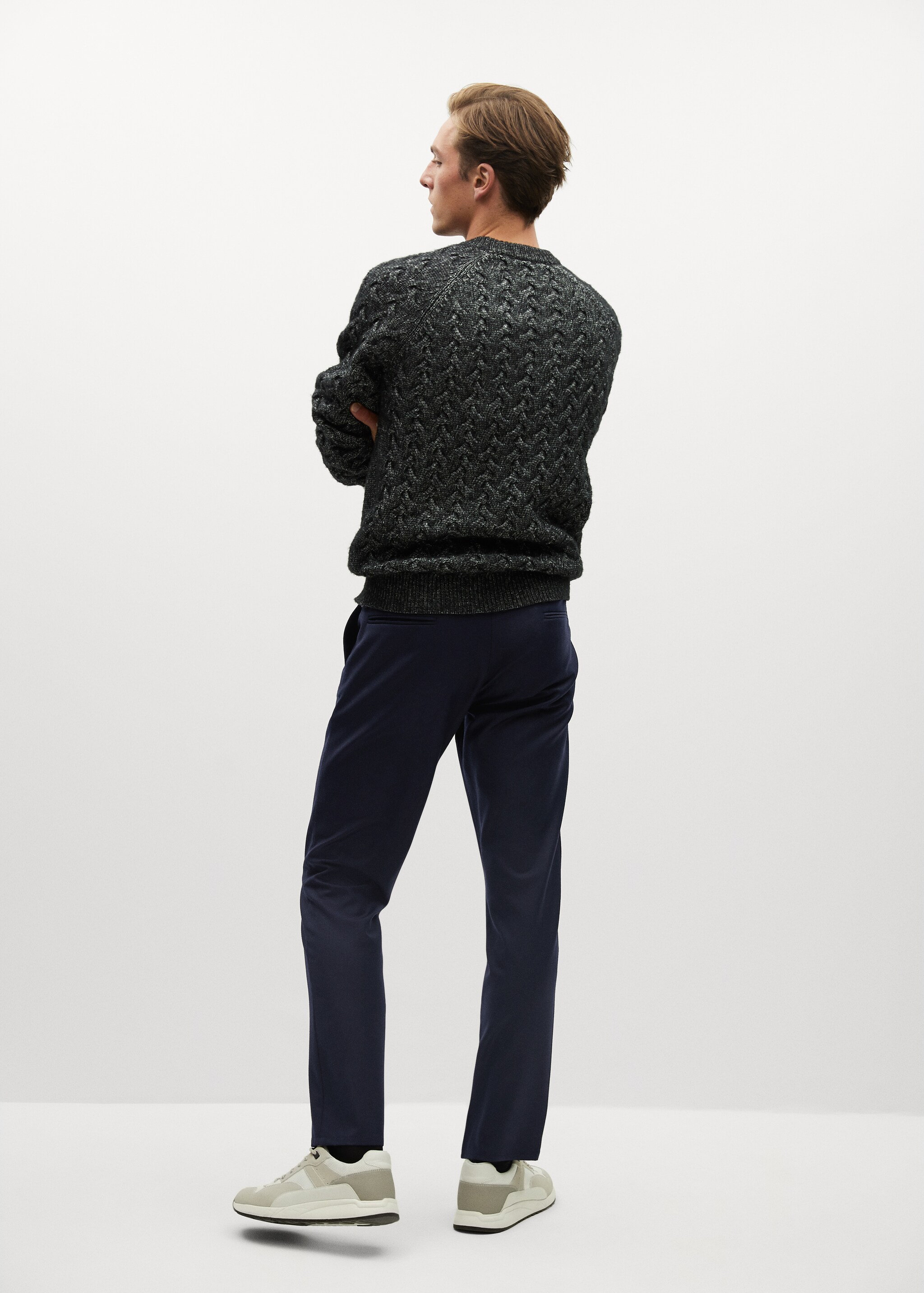 Vlněné kalhoty slim fit stretch - Zadní strana zboží