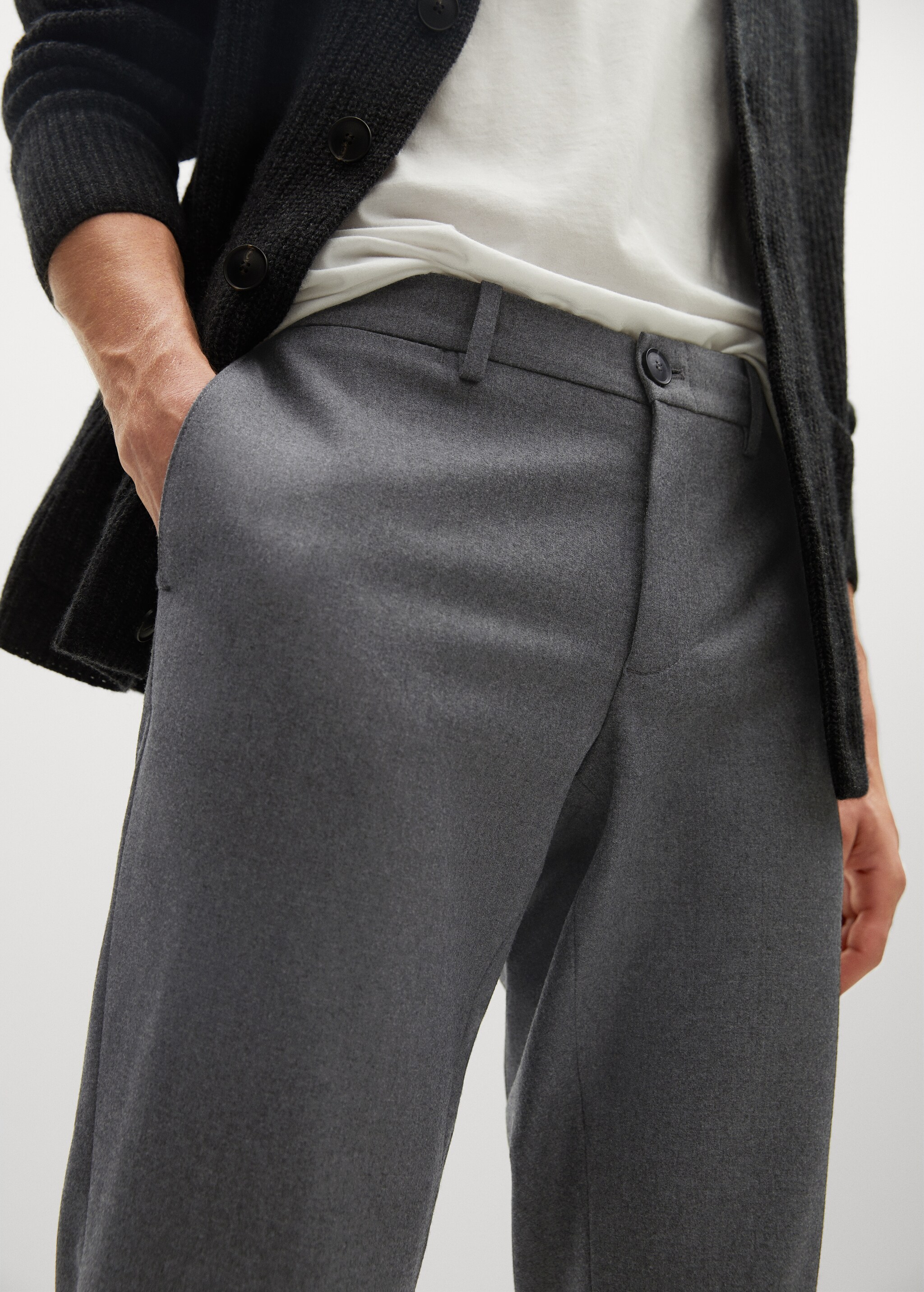 Vlněné kalhoty slim fit stretch - Detail zboží 1