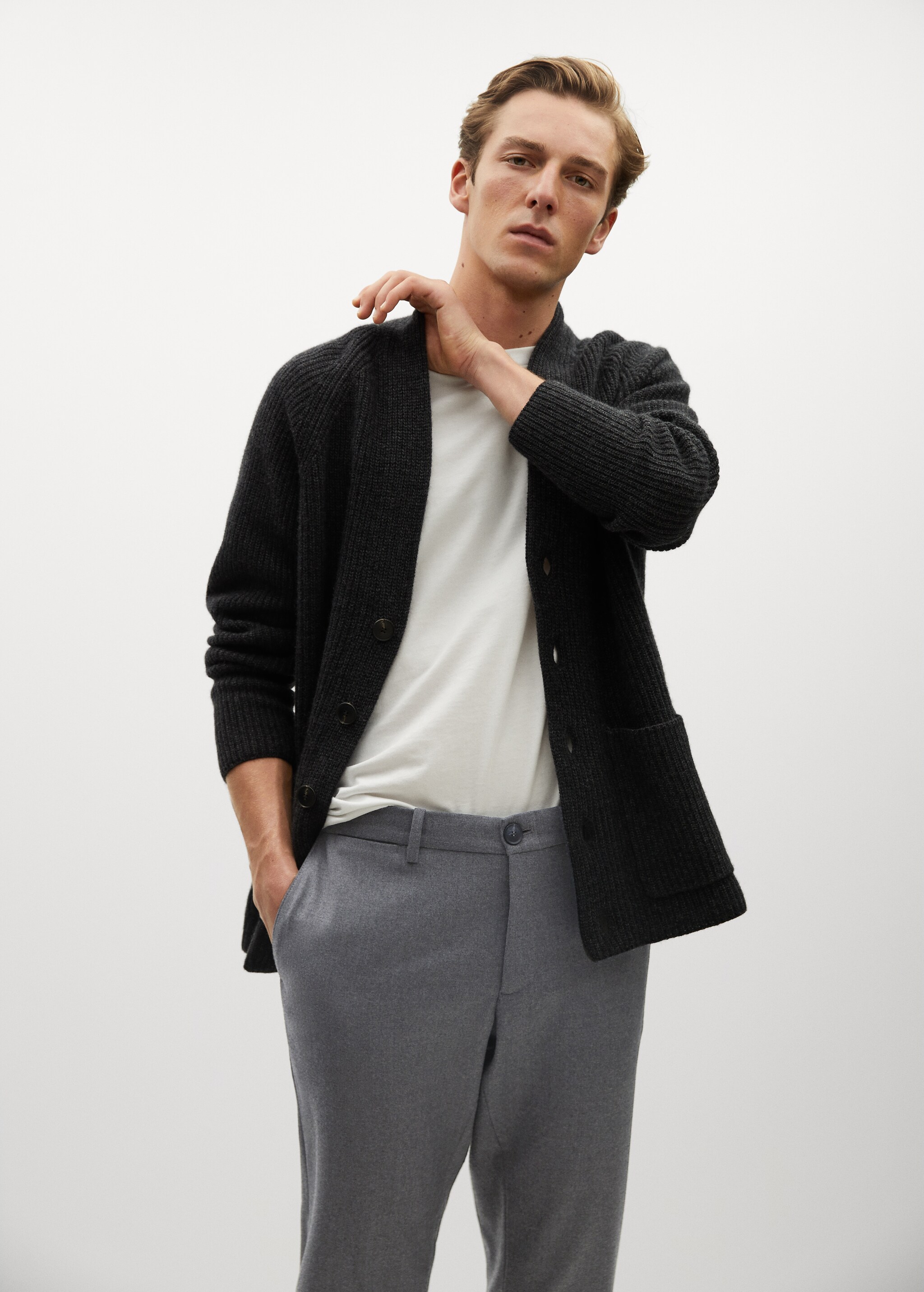 Vlněné kalhoty slim fit stretch - Detail zboží 2