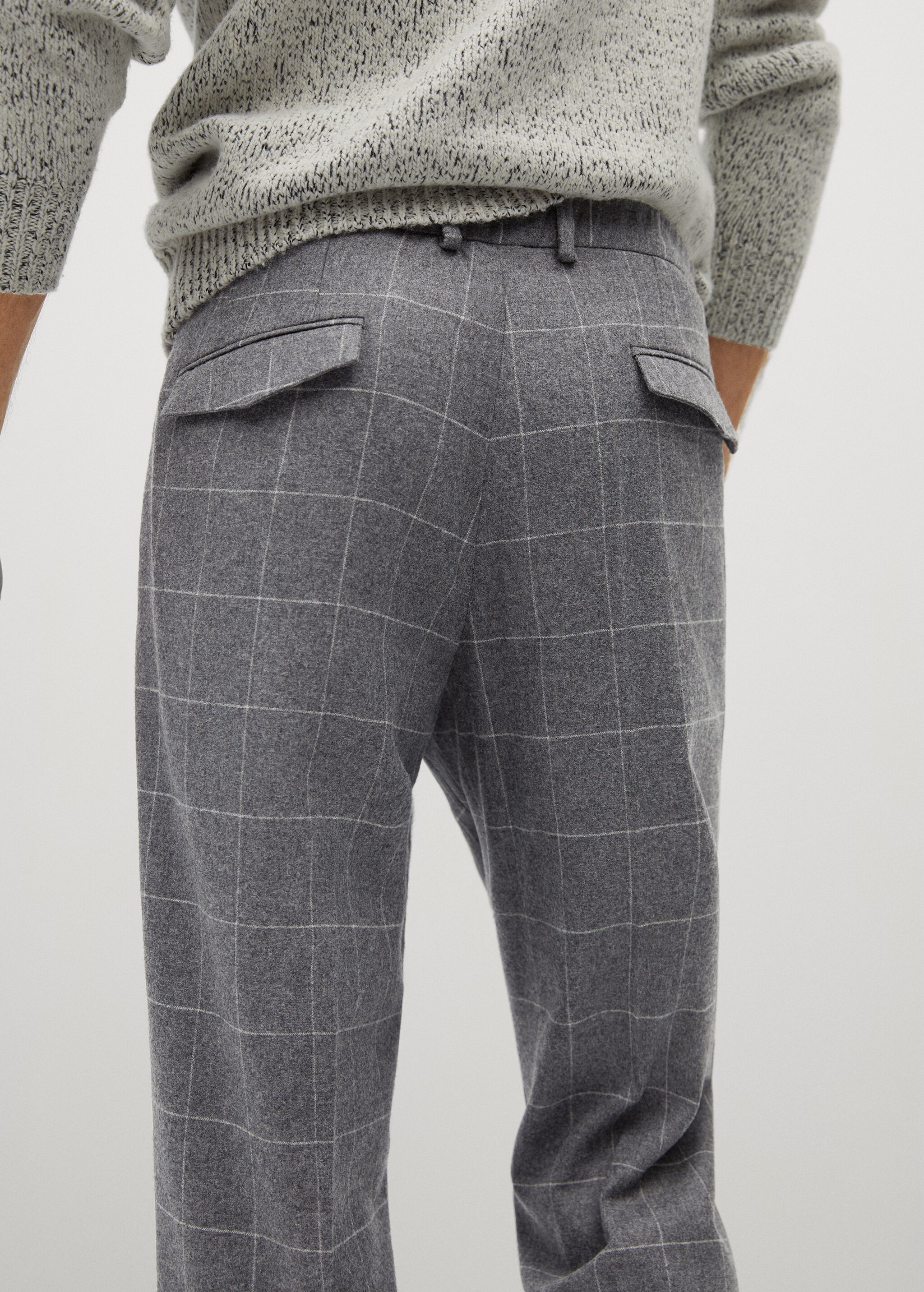 Pantalón traje slim fit lana cuadros - Detalle del artículo 2
