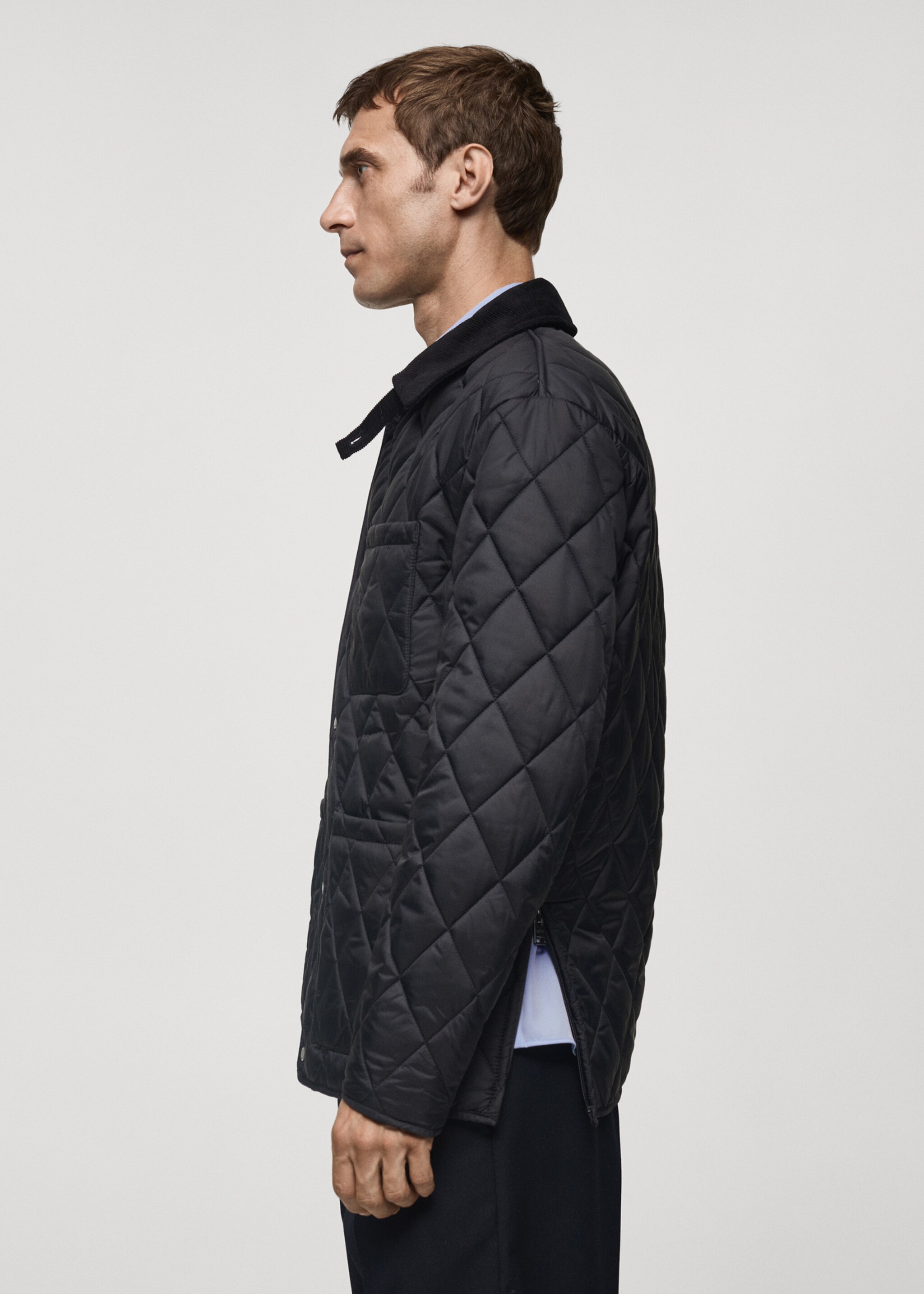 Water-repellent quilted jacket - Details of the article 2, Dark Navy. Ref: 77007920-00.