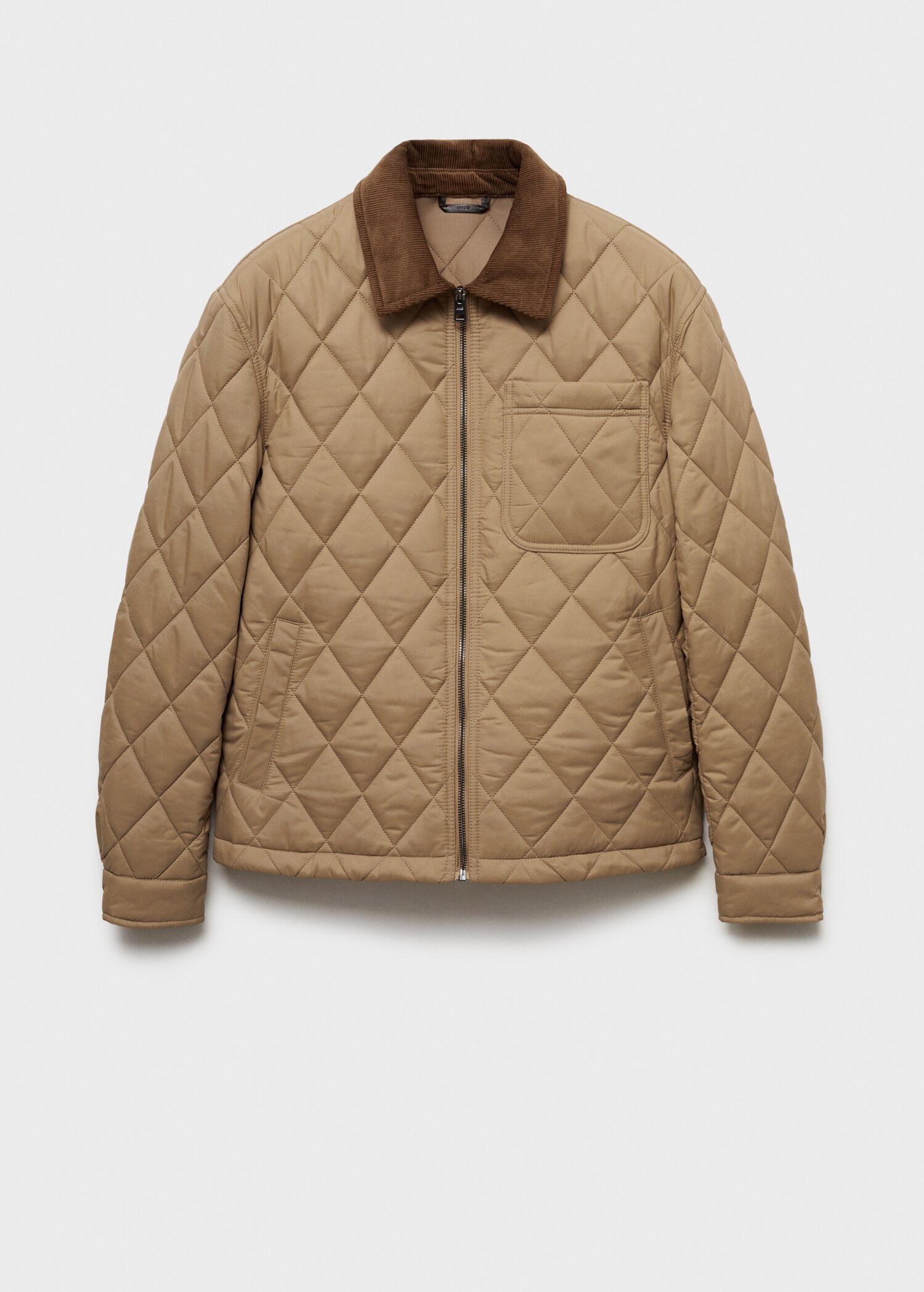 Quilted jacket with corduroy collar - Article without model