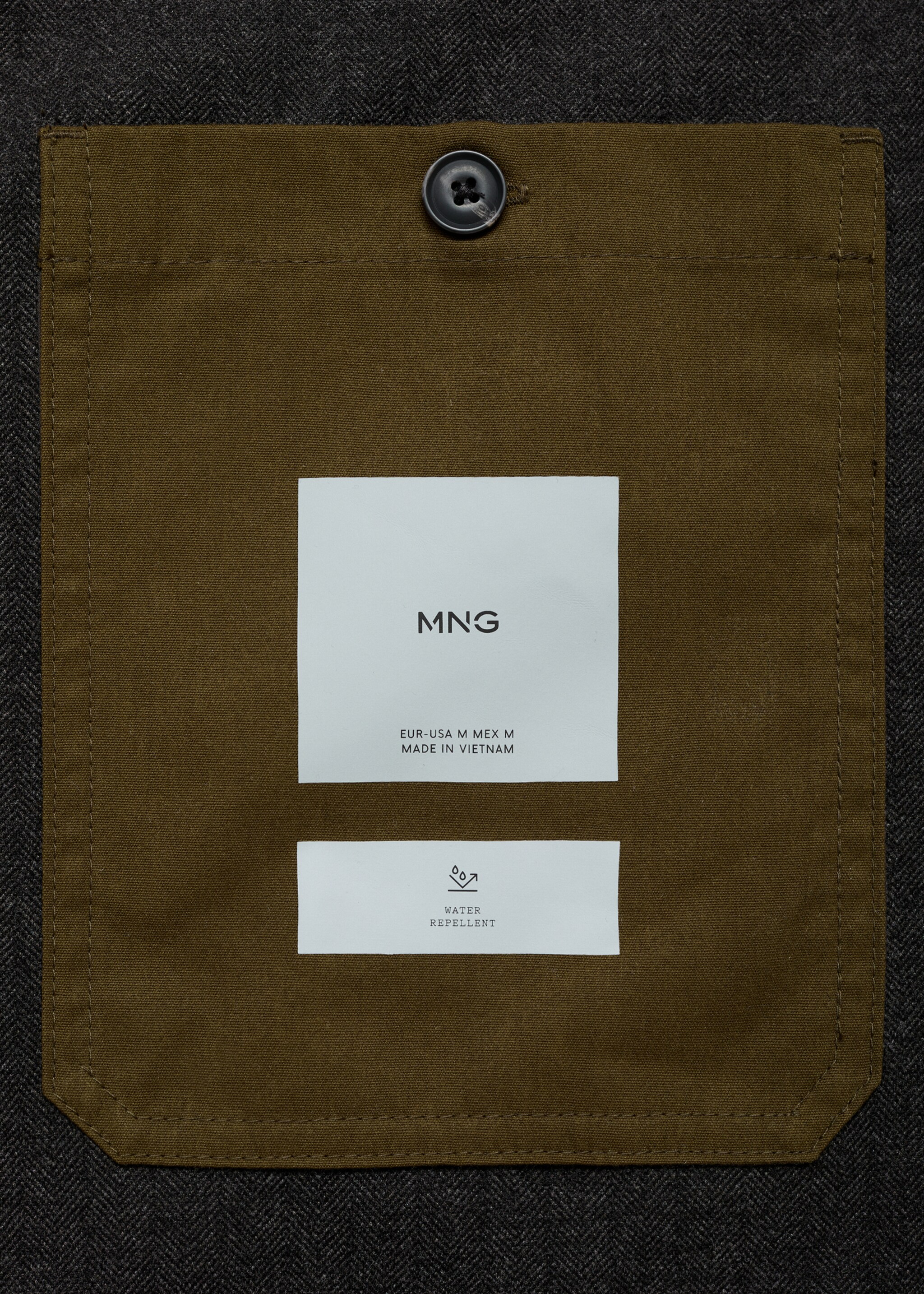 Water-repellent cotton jacket - Details of the article 0, Khaki. Ref: 77007923-00.