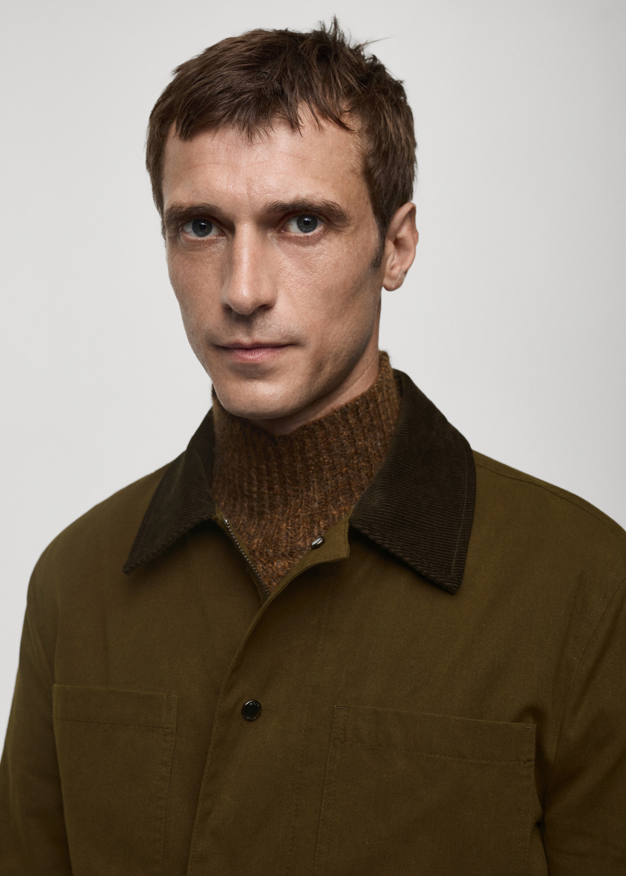 Water-repellent cotton jacket - Details of the article 1, Khaki. Ref: 77007923-00.