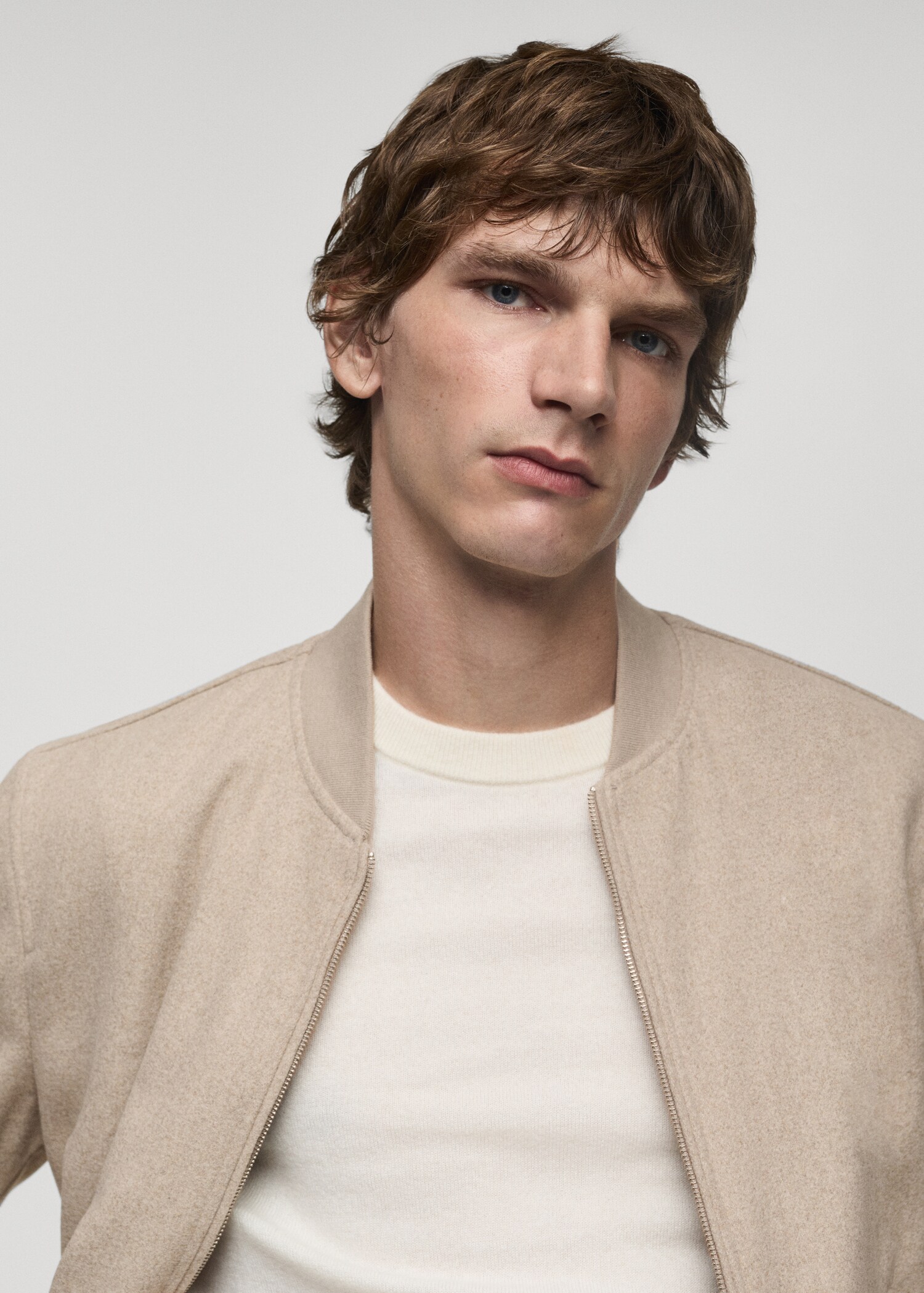 Recycled-wool bomber jacket - Details of the article 1