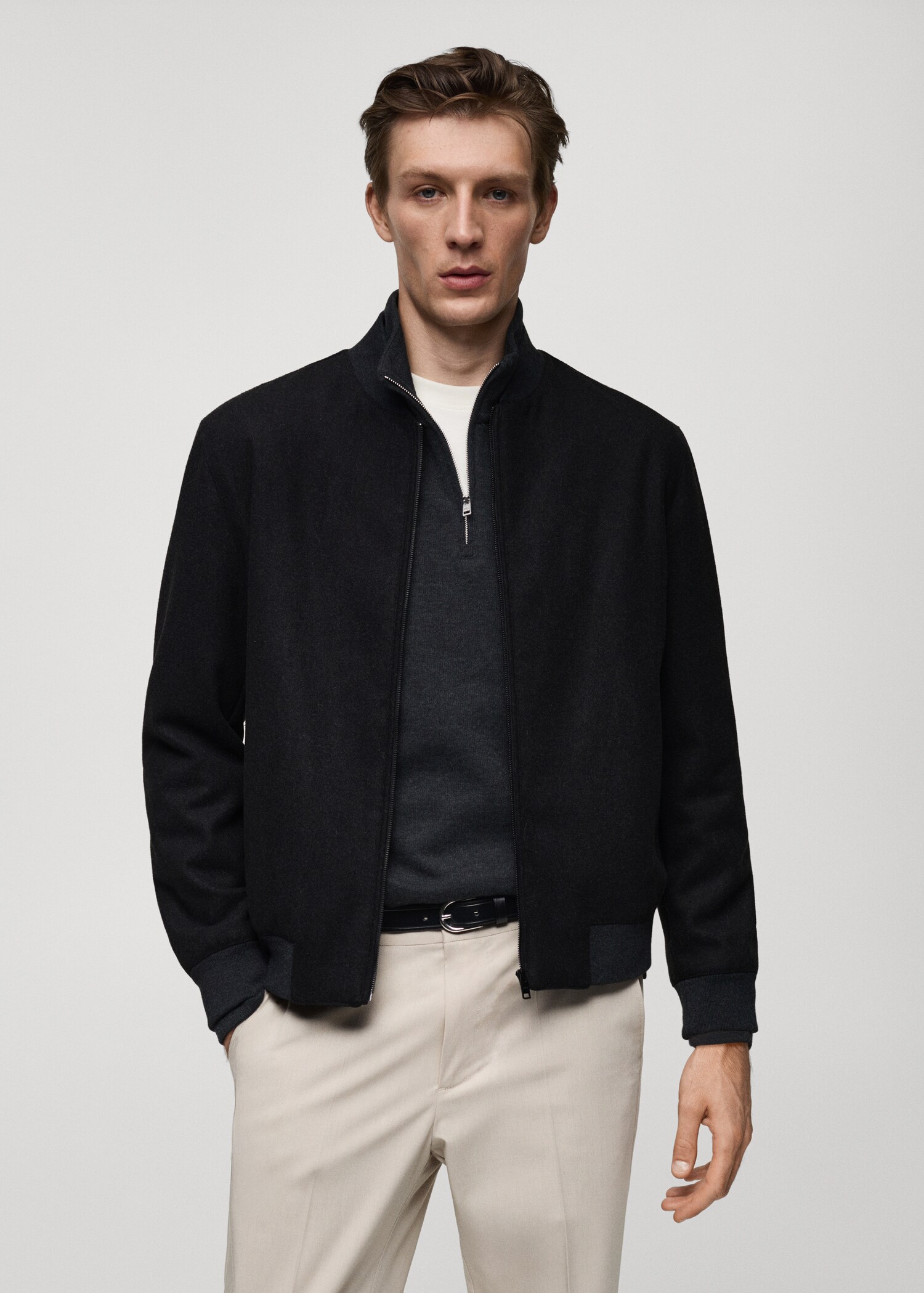 Recycled-wool bomber jacket - Medium plane