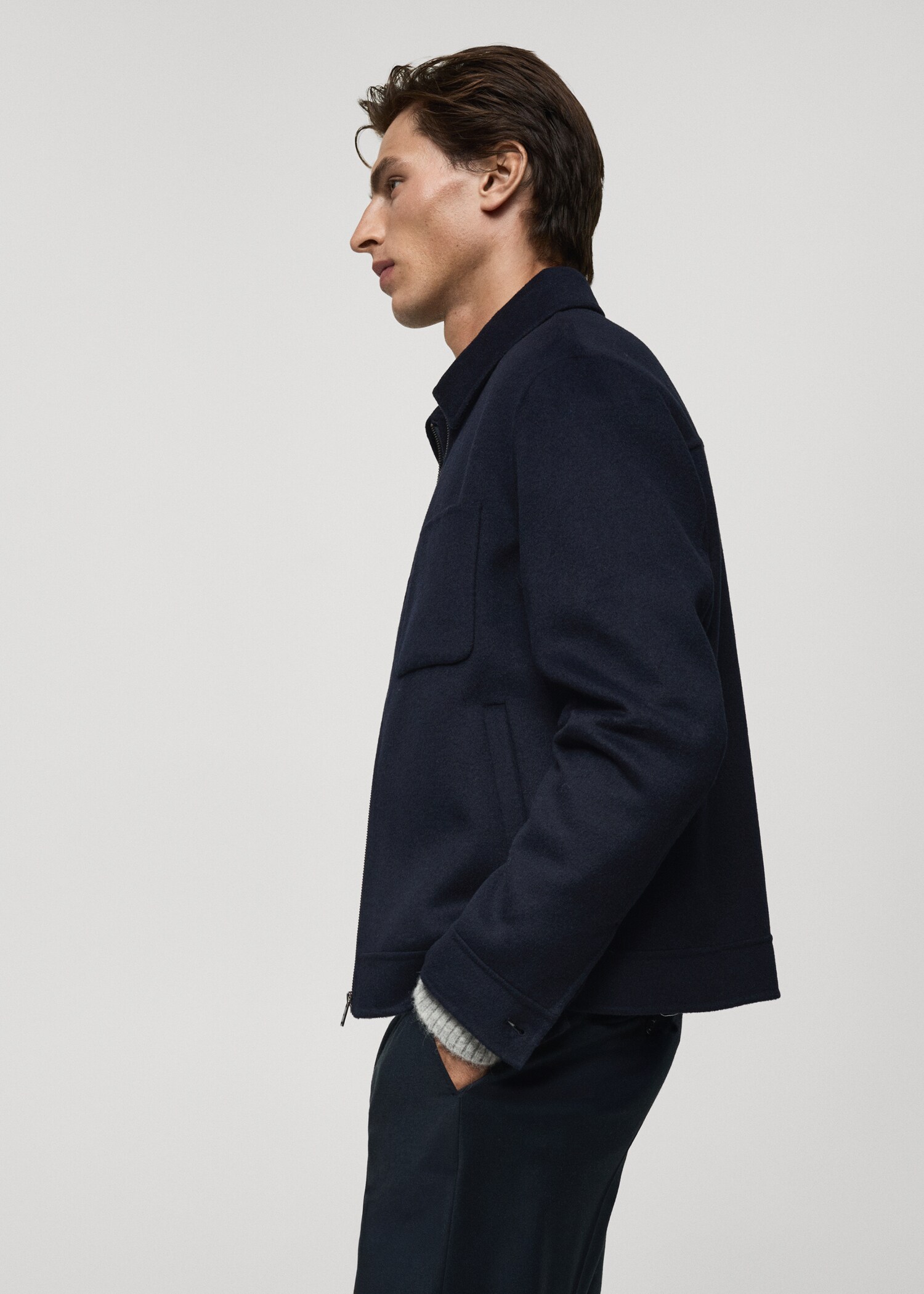 Handmade wool jacket with zip - Details of the article 2