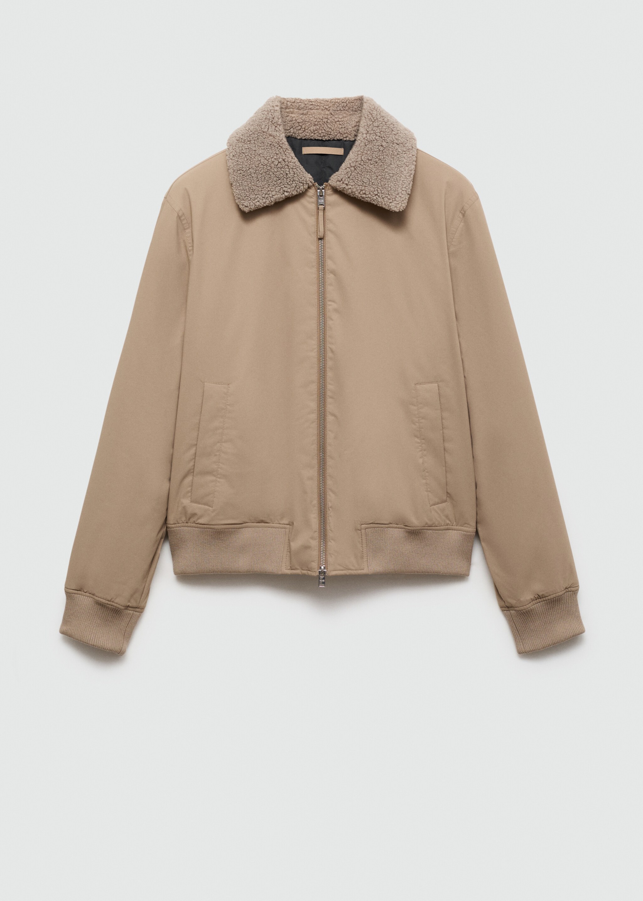 Water-repellent jacket with sheepskin collar - Article without model, Beige. Ref: 77007927-00.