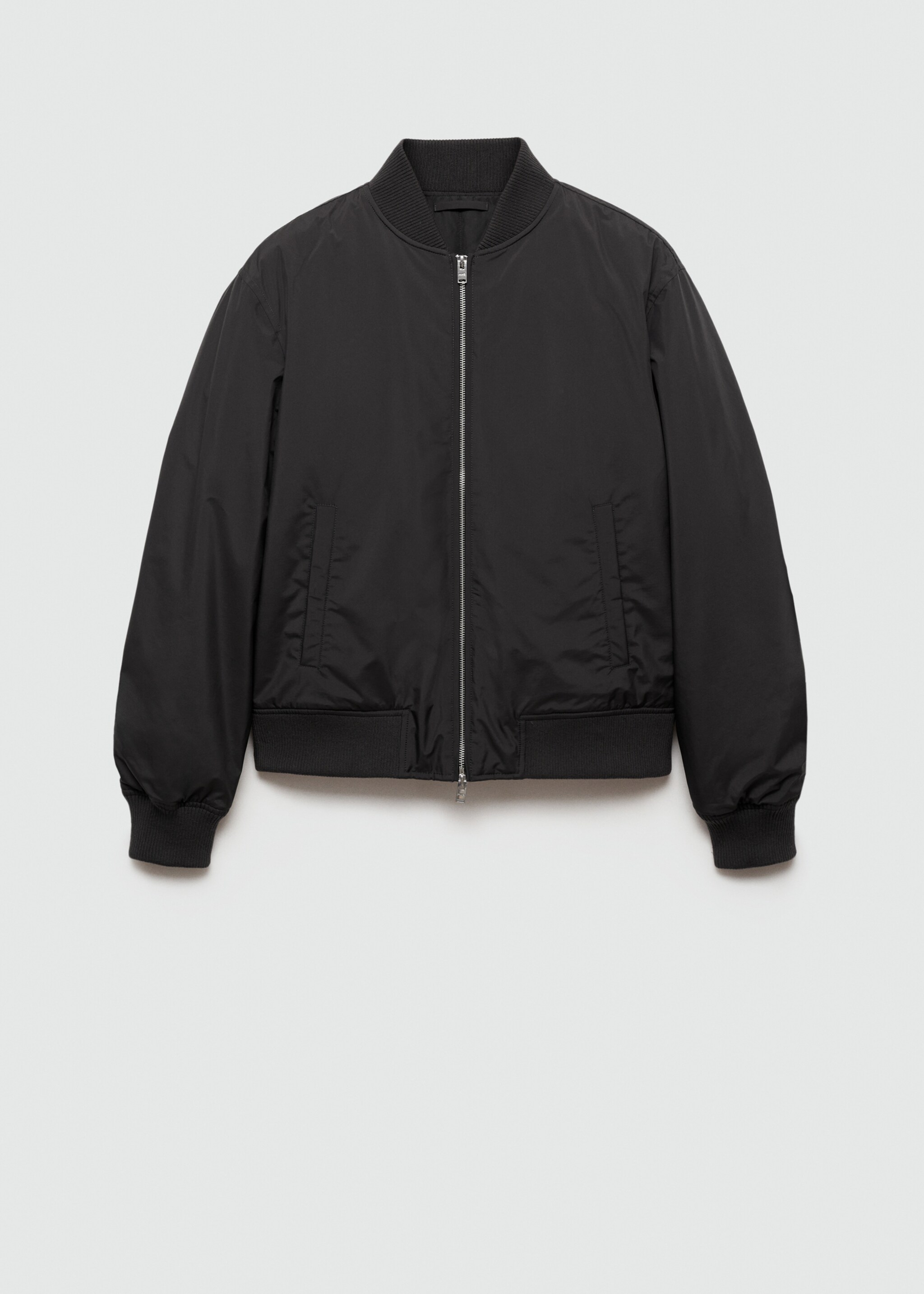Regular fit quilted bomber - Article without model, Black. Ref: 77007929-00.