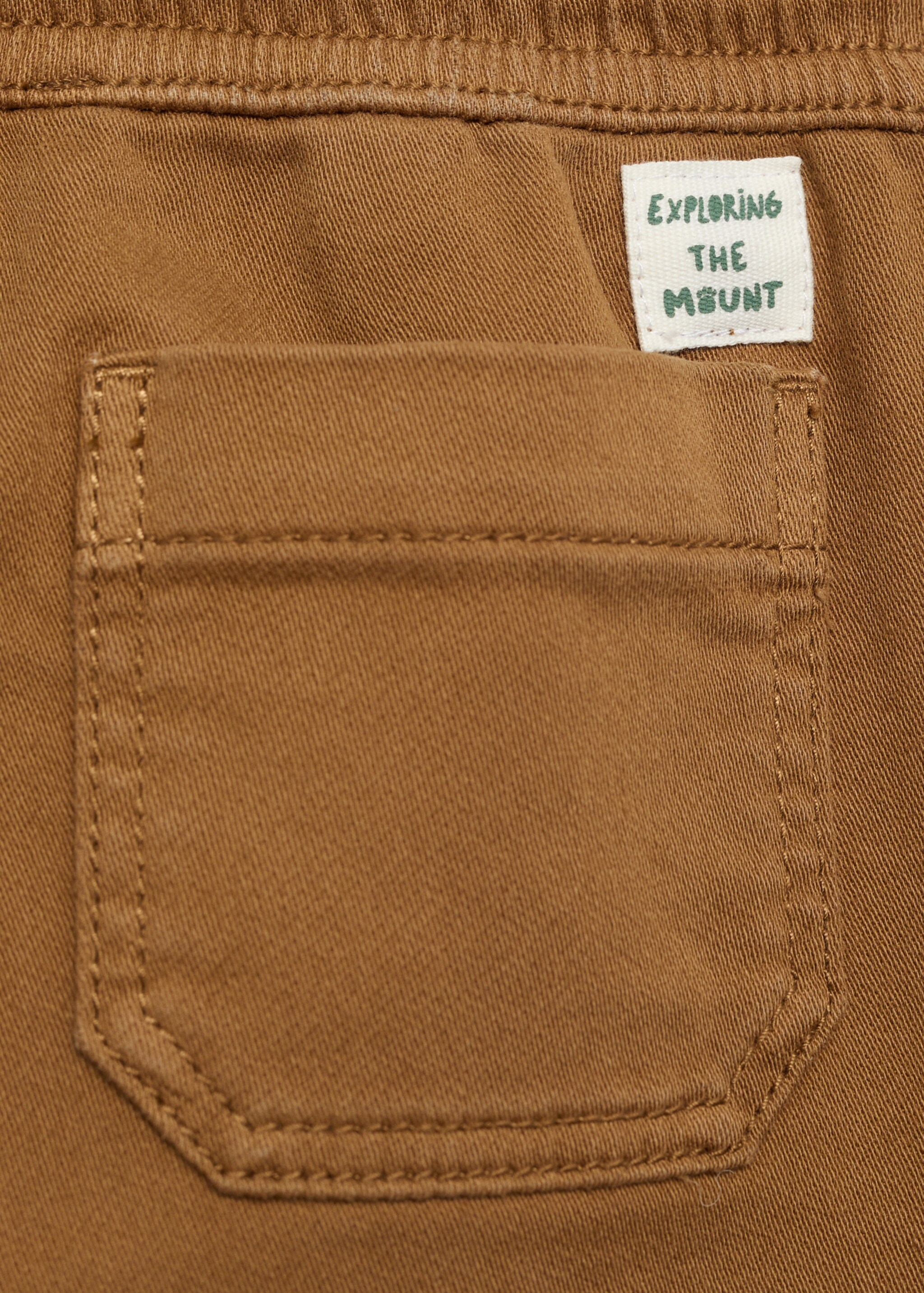 Elastic waist trousers - Details of the article 0, Caramel. Ref: 77007933-00.